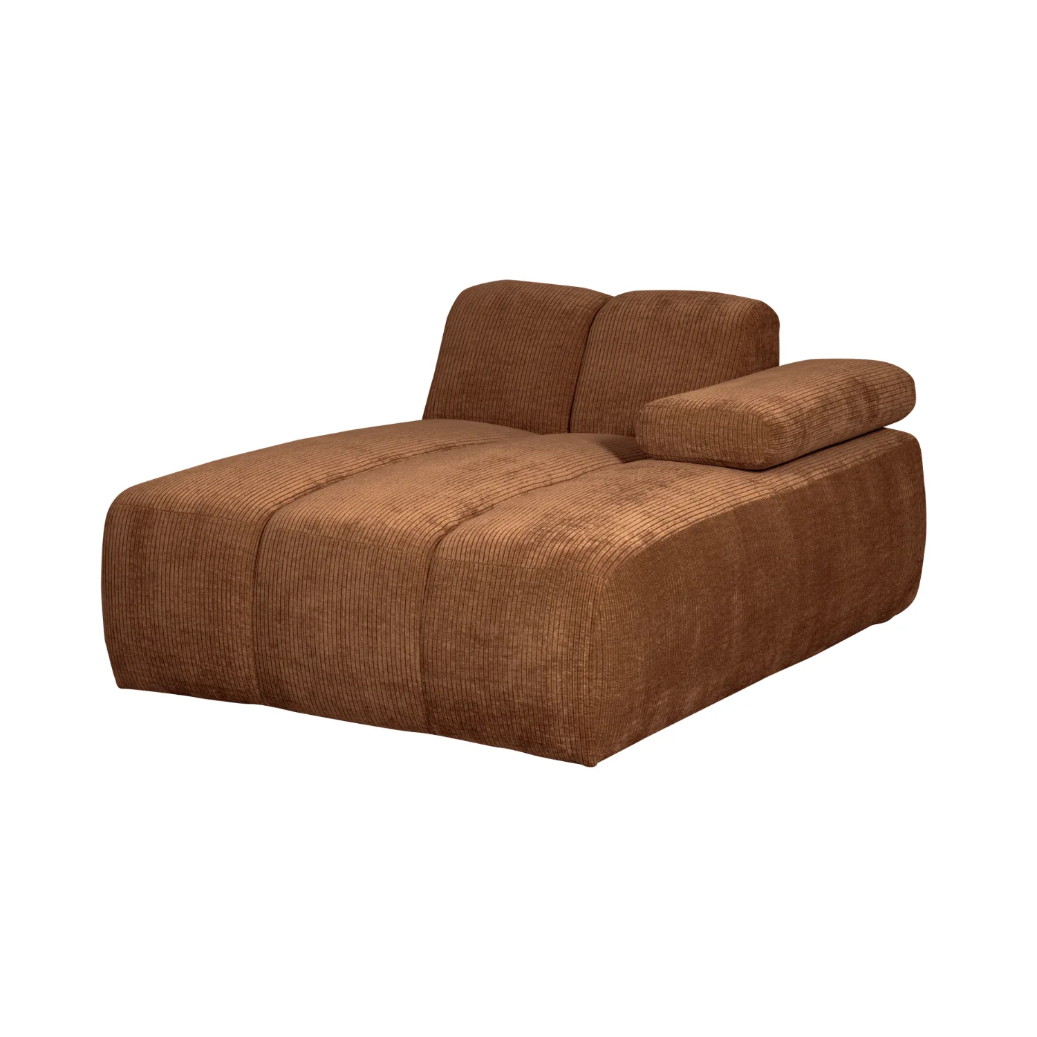 Sofa modułowa MOJO - szezlong prawostronny rdzawy brązowy sztruks