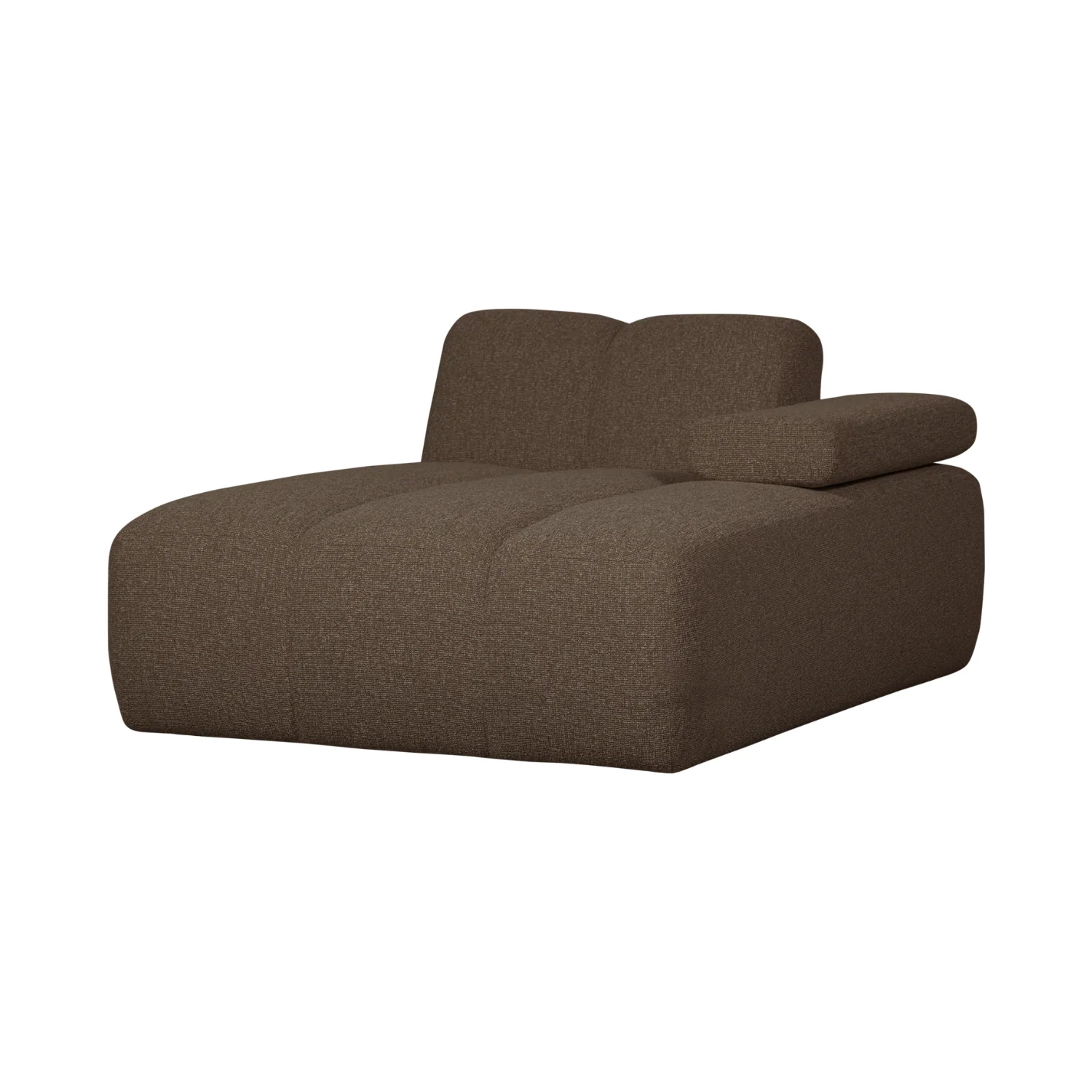 Sofa modułowa MOJO - szezlong prawostronny ciemnobrązowy bouclé