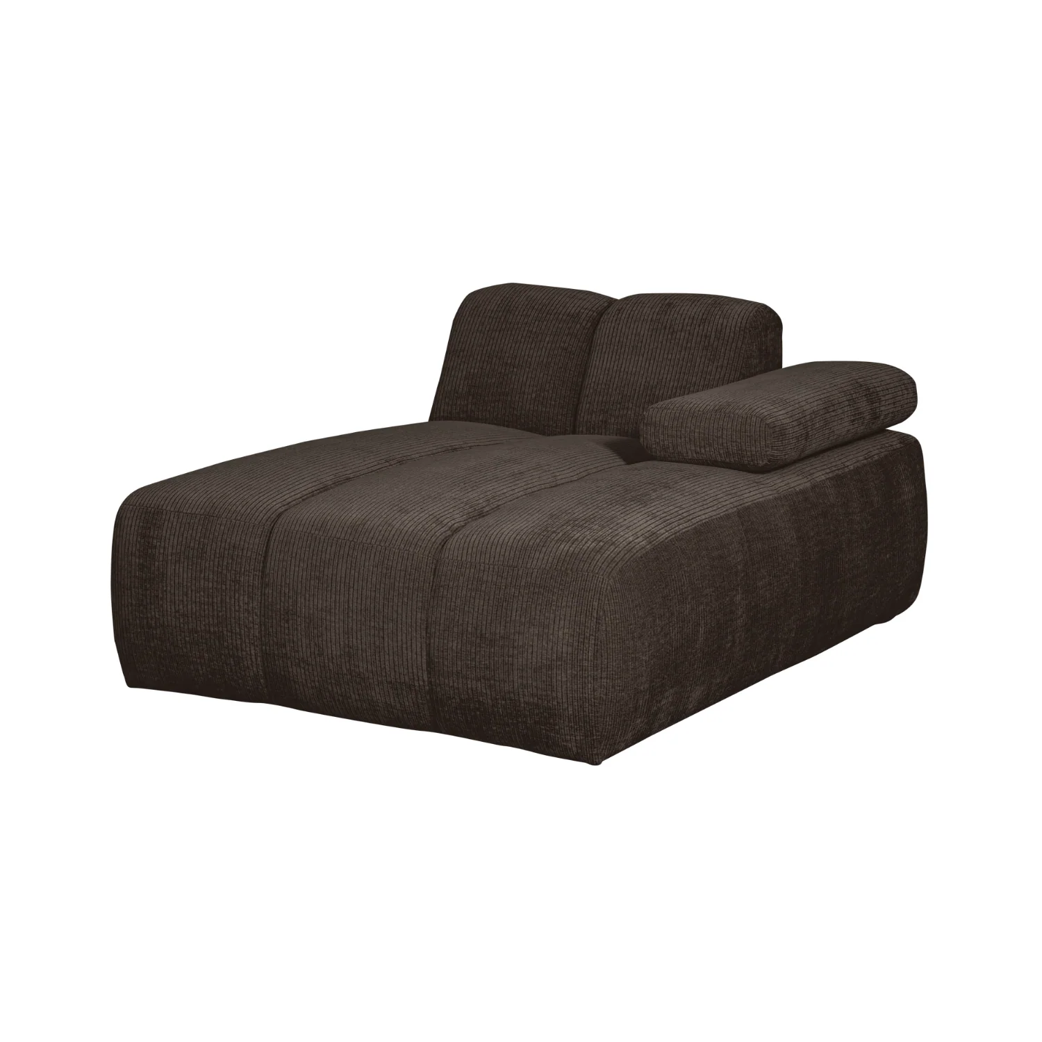 Sofa modułowa MOJO - szezlong prawostronny ciemnobrązowy sztruks
