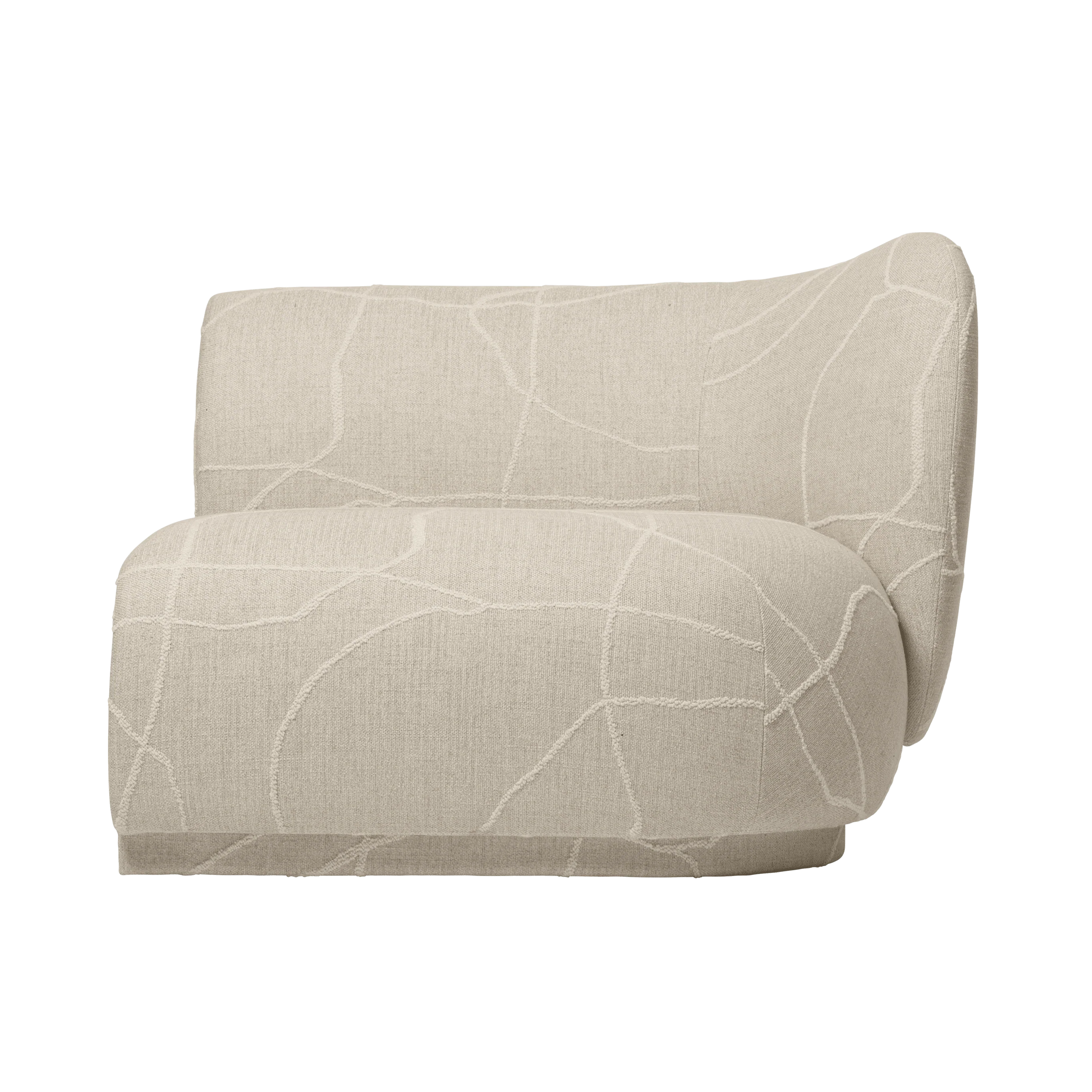Sofa modułowa RICO Can Lis - element końcowy prawostronny piaskowy z białym