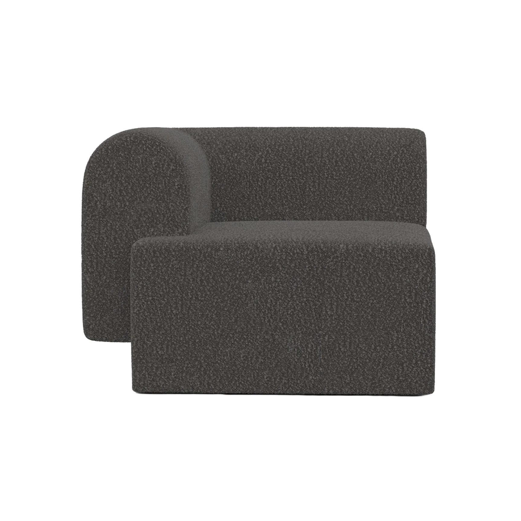 Sofa modułowa TORI - moduł lewostronny czarny boucle