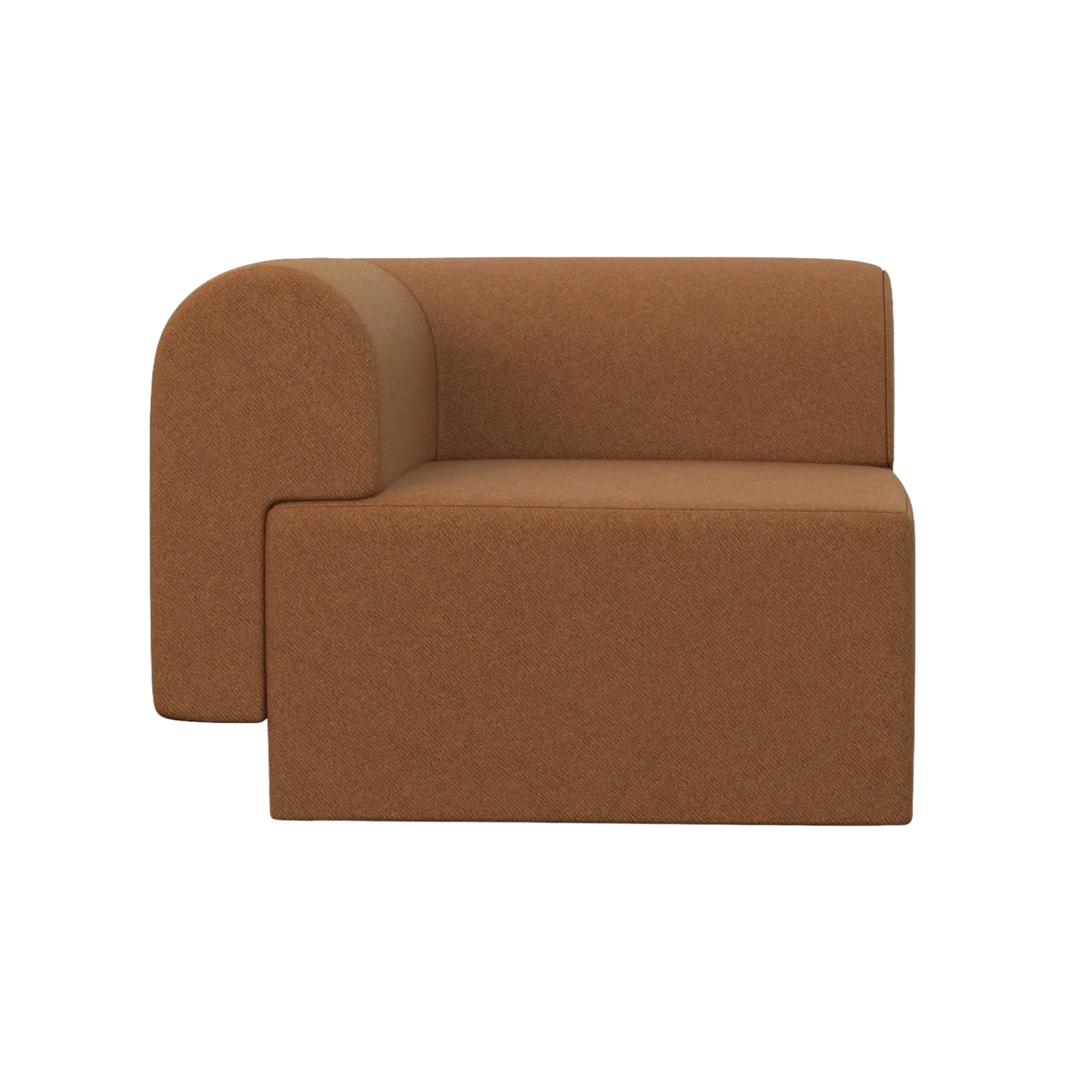 Sofa modułowa TORI - moduł narożny rdzawy
