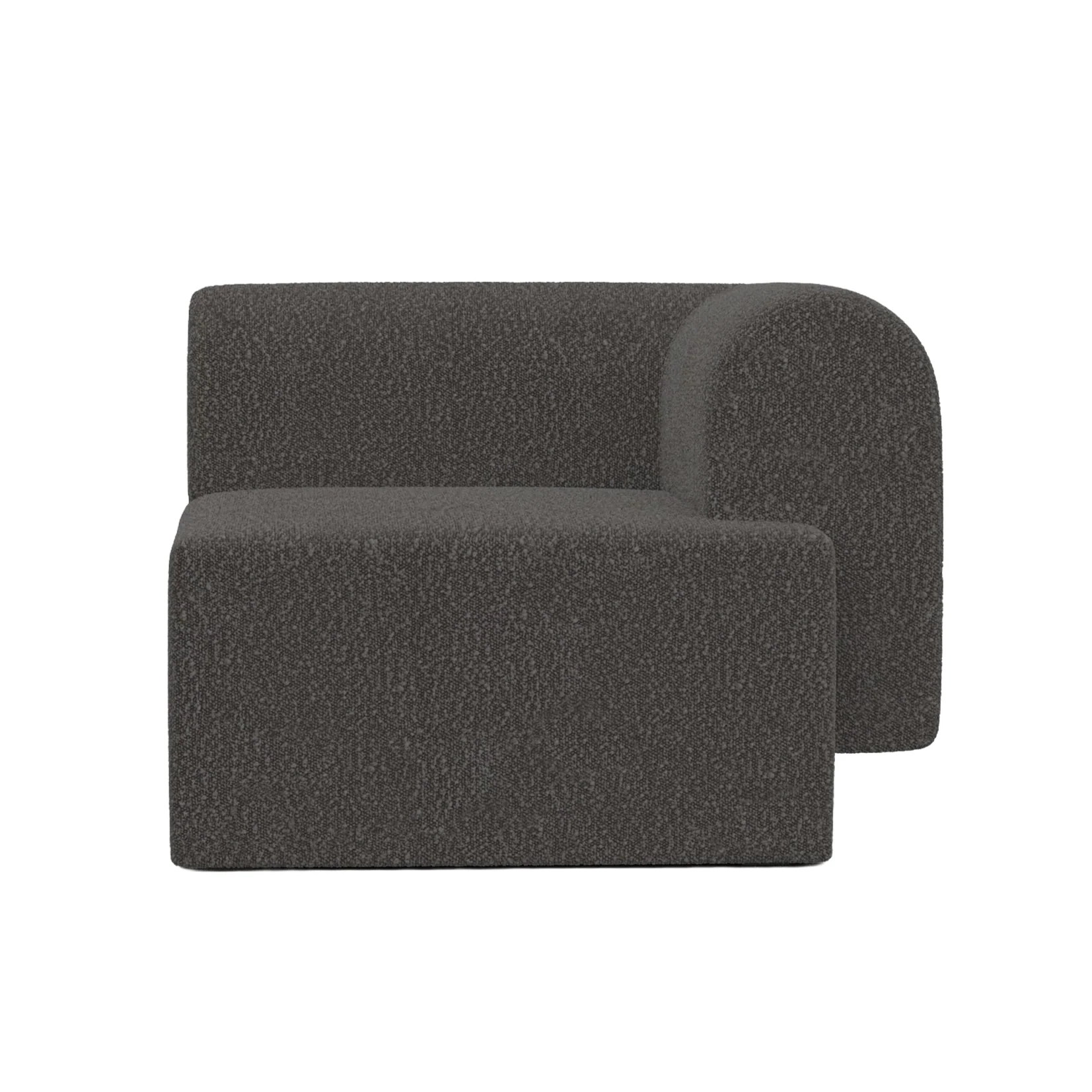 Sofa modułowa TORI - moduł prawostronny czarny boucle