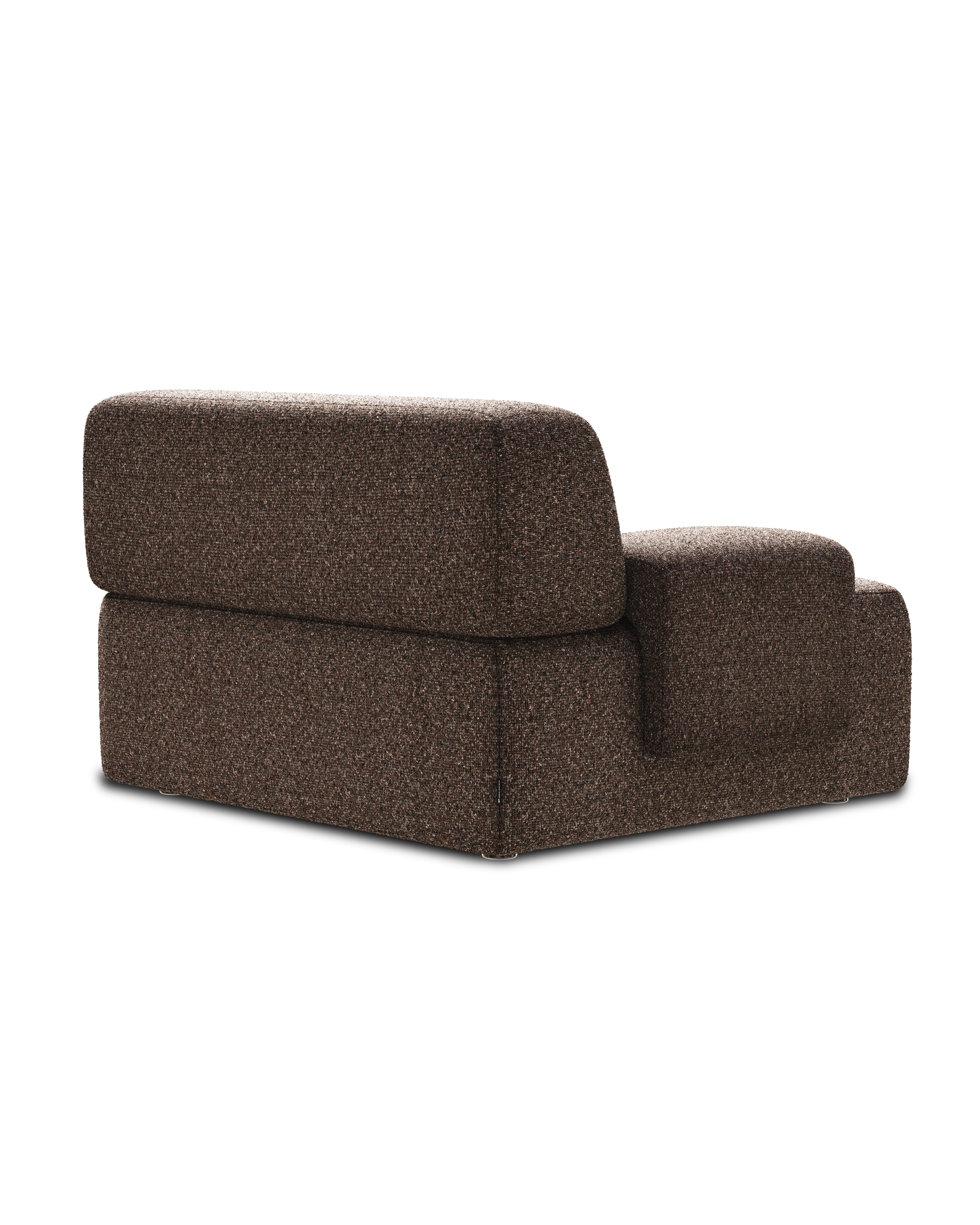 Sofa modułowa UMI - element prawostronny brązowy - Image 3