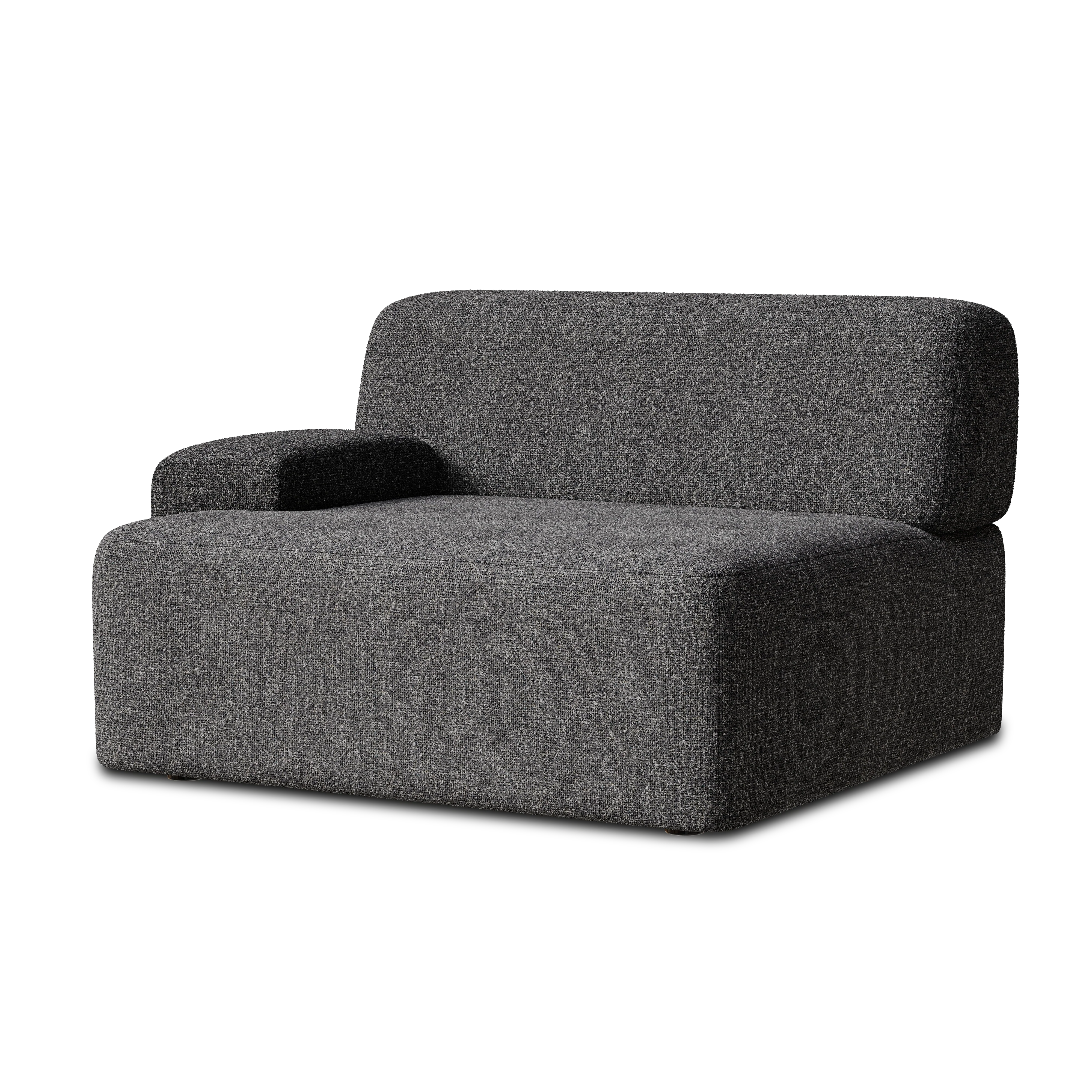 Sofa modułowa UMI - element lewostronny kamienna czerń