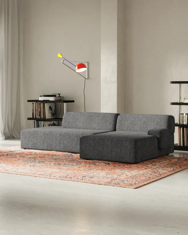 Sofa modułowa UMI - element otwarty prawostronny kamienna czerń - Image 2