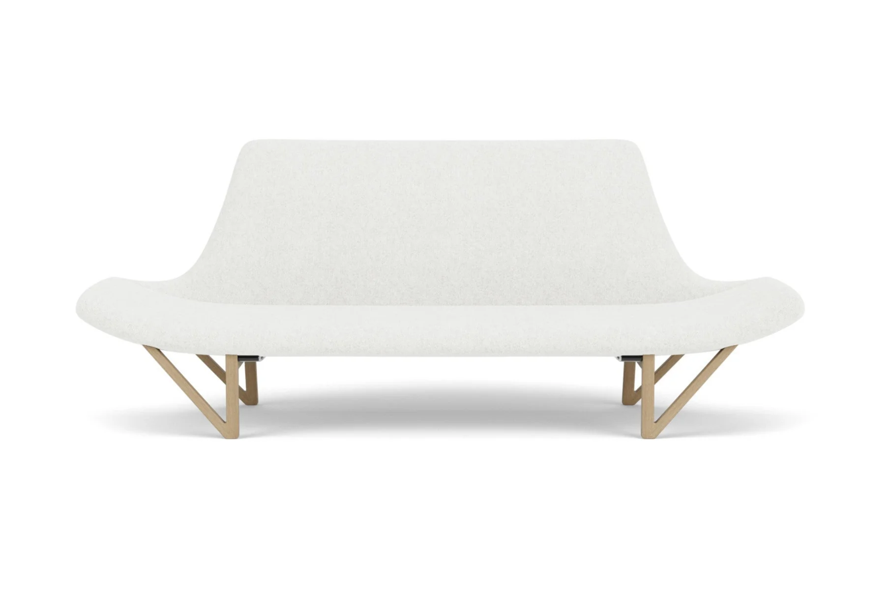 Sofa PAGODE jasnoszary z dębową podstawą - Image 4