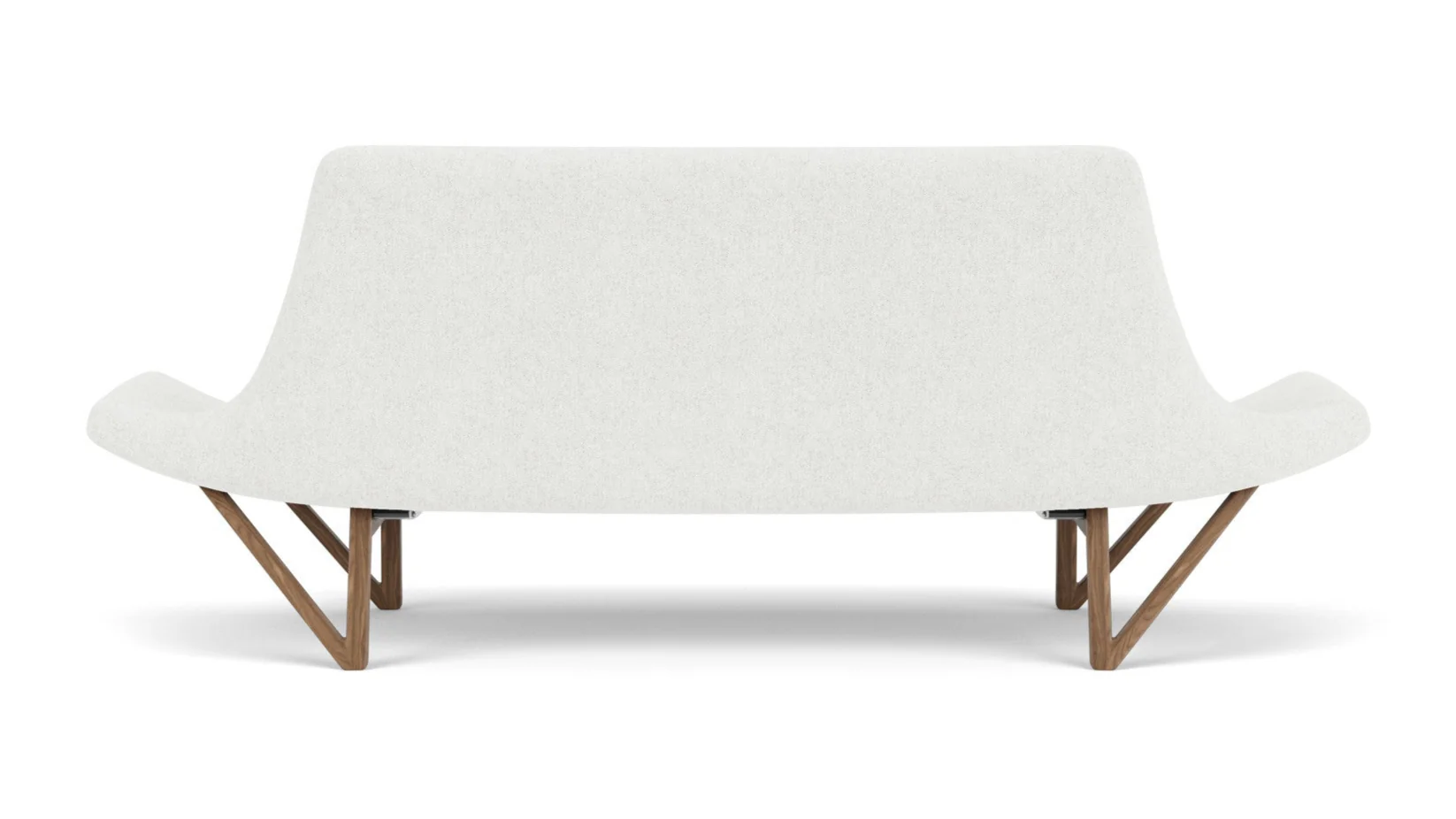 Sofa PAGODE jasnoszary z orzechową podstawą - Image 4