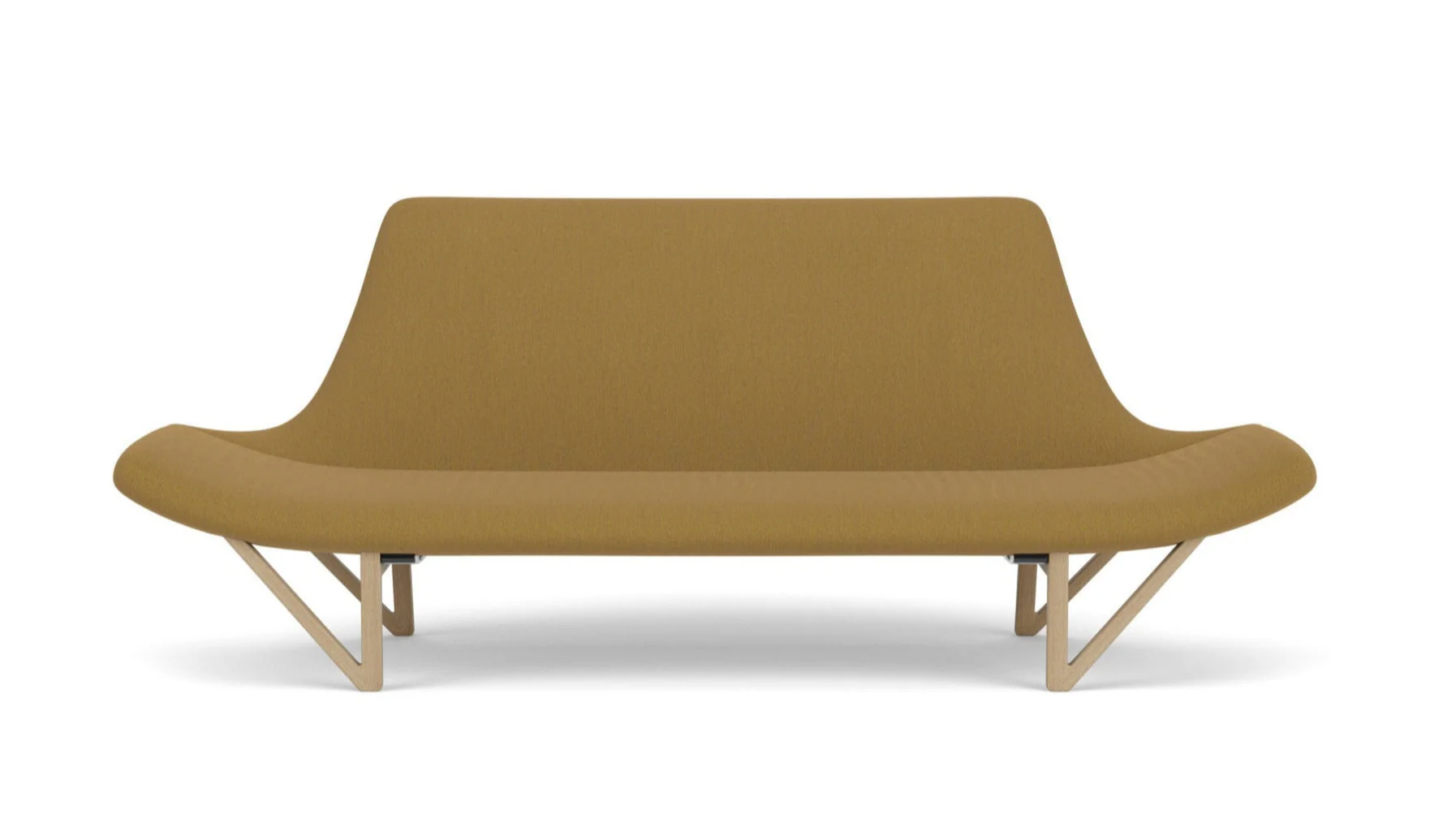 Sofa PAGODE musztardowy z dębową podstawą - Image 3