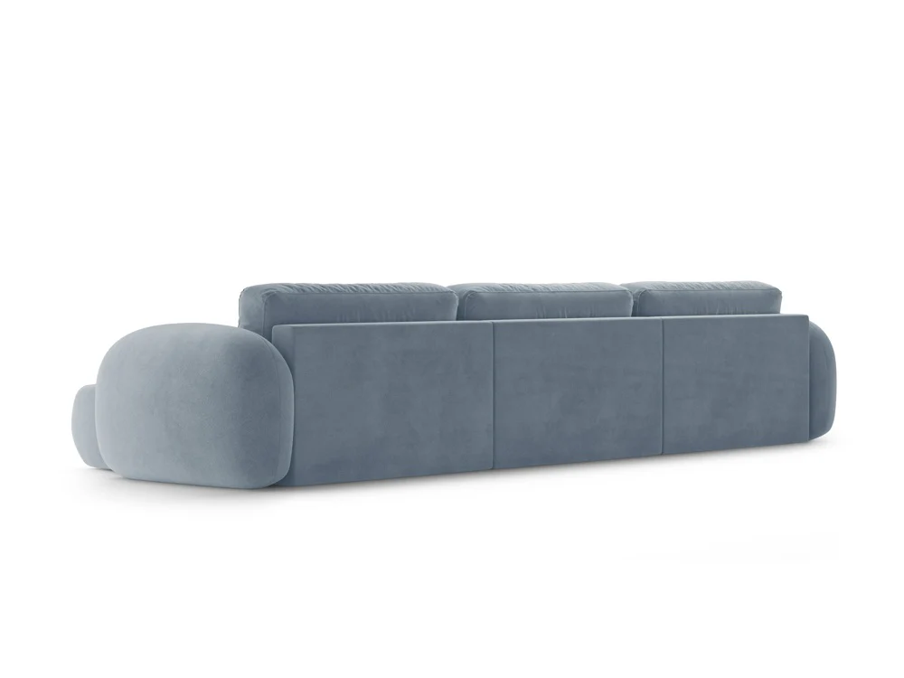 Sofa panoramiczna aksamitna z funkcją spania 5-osobowa TONALE błękitny - Image 5