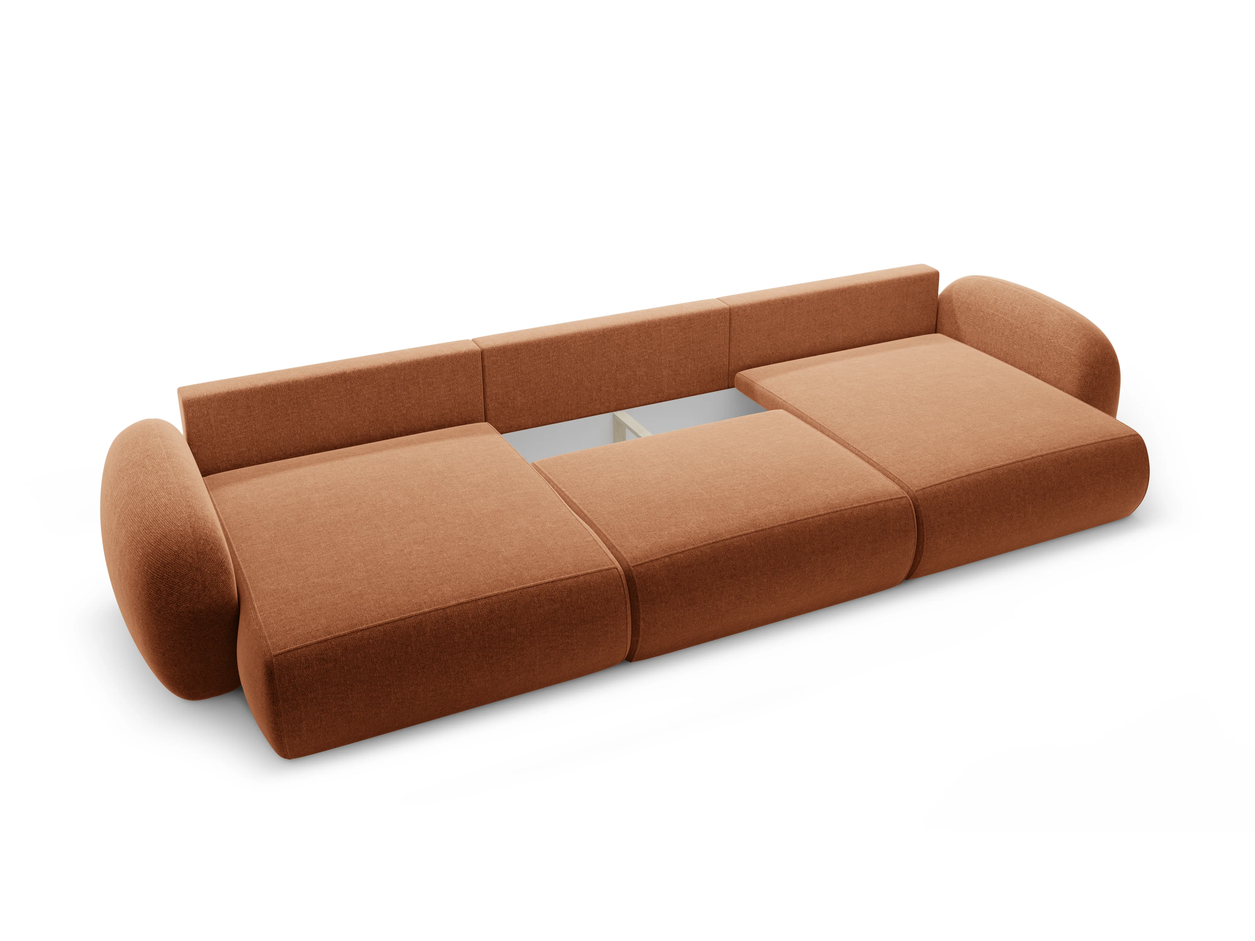 Sofa panoramiczna z funkcją spania 5-osobowa TONALE ceglany - Image 4