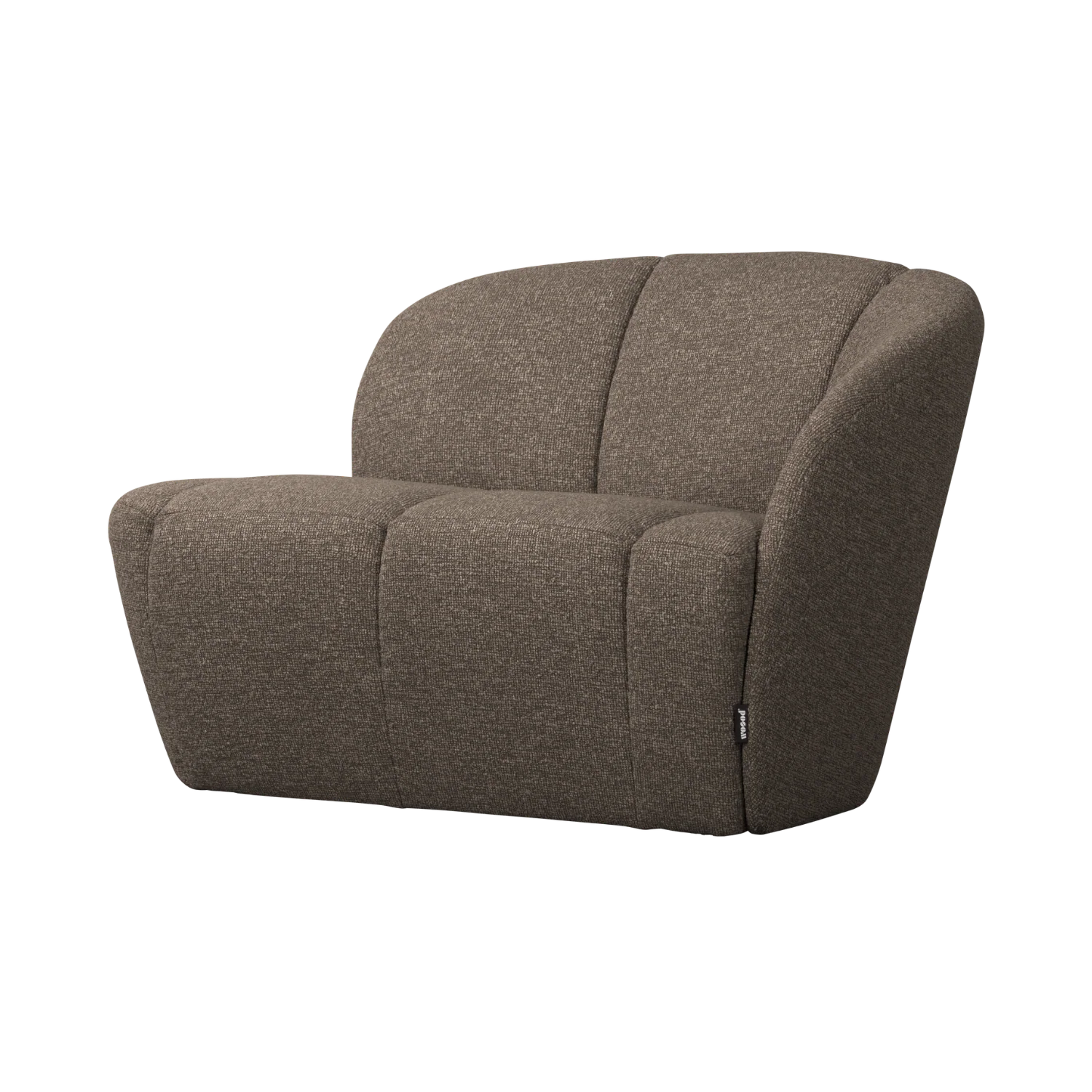 Sofa prawostronna 2-osobowa MOJO brązowy melanż boucle