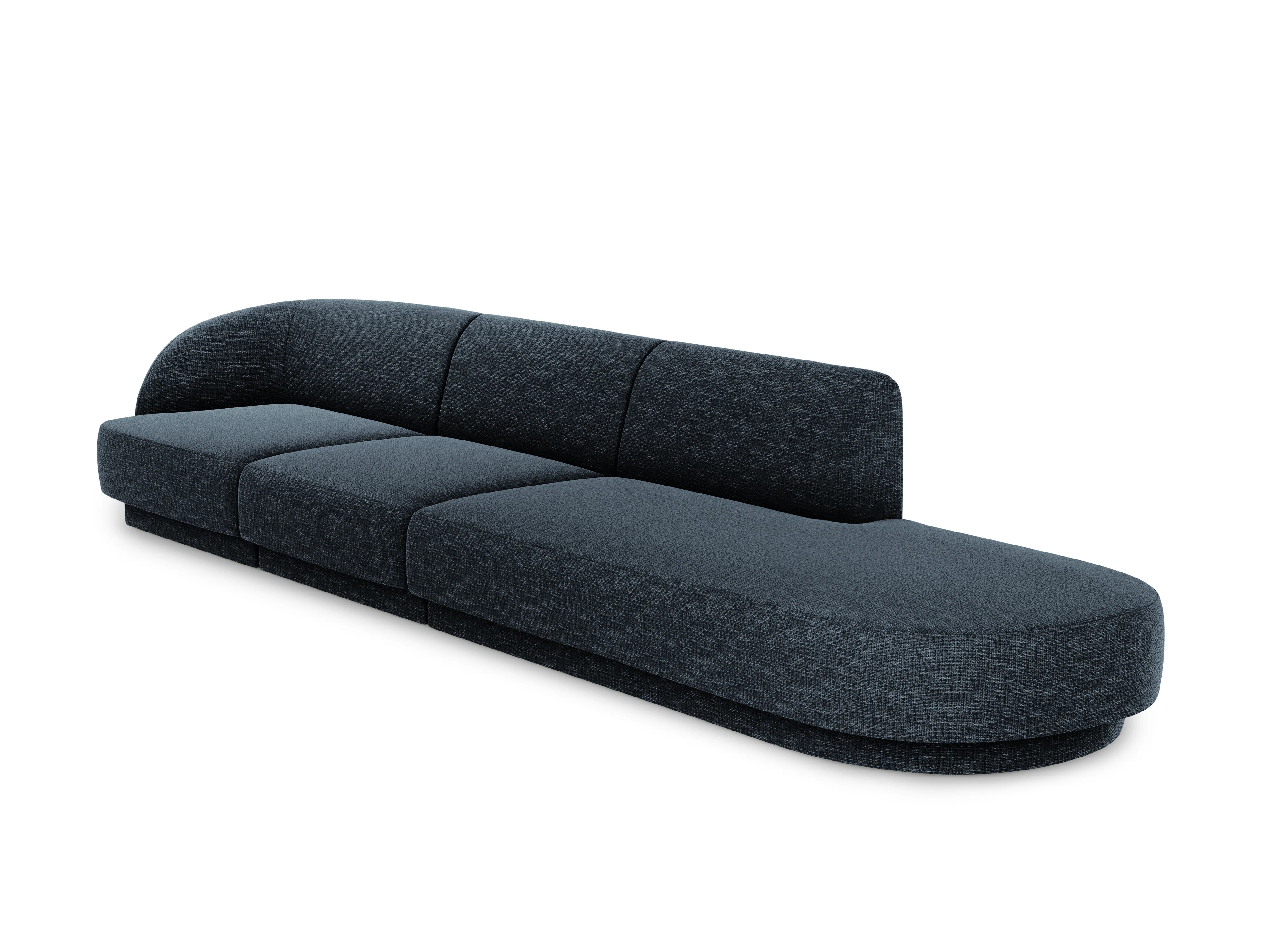 Sofa prawostronna 4-osobowa otwarta MILEY granatowy szenil jedwabisty - Image 2