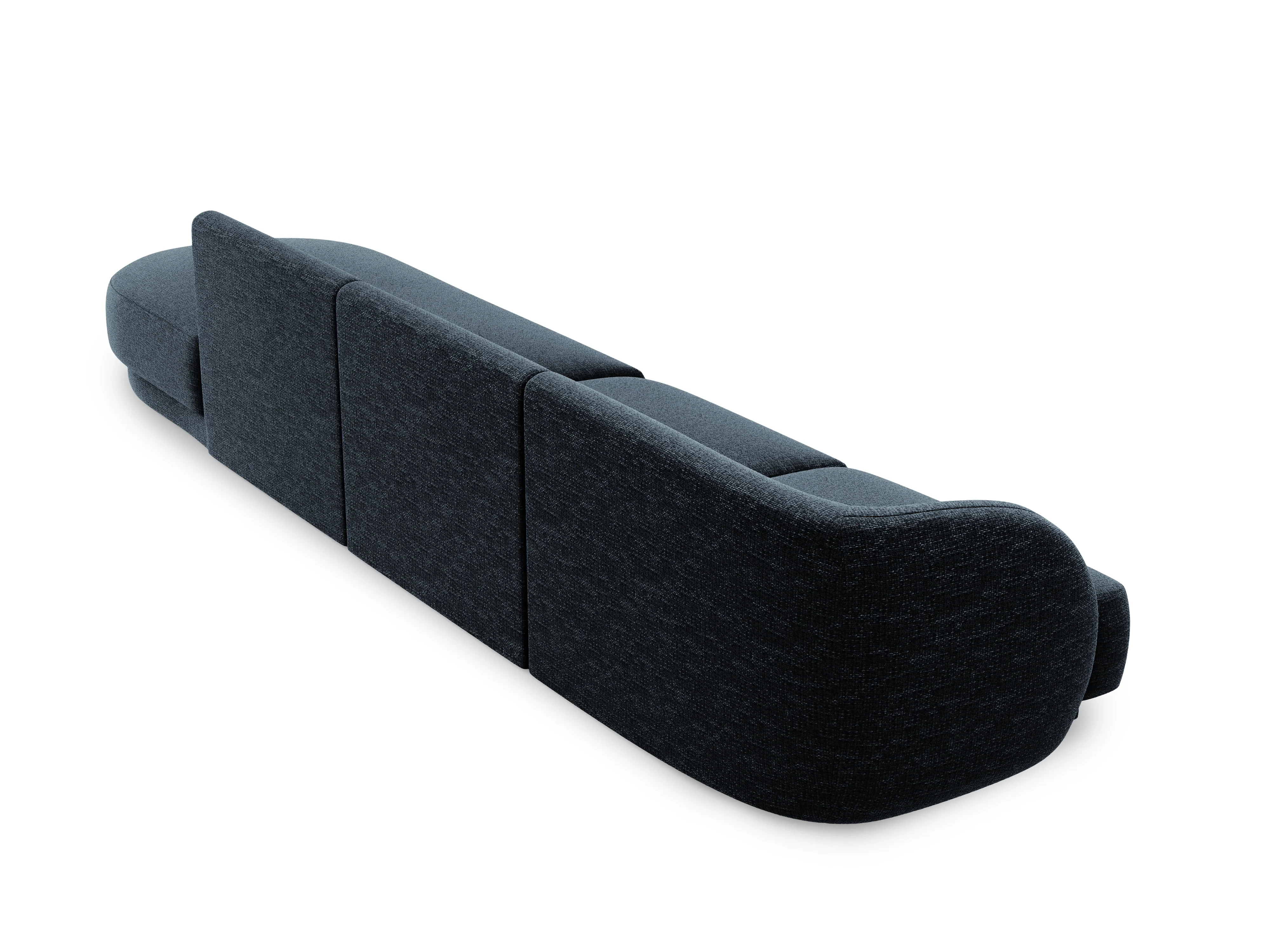 Sofa prawostronna 4-osobowa otwarta MILEY granatowy szenil jedwabisty - Image 3