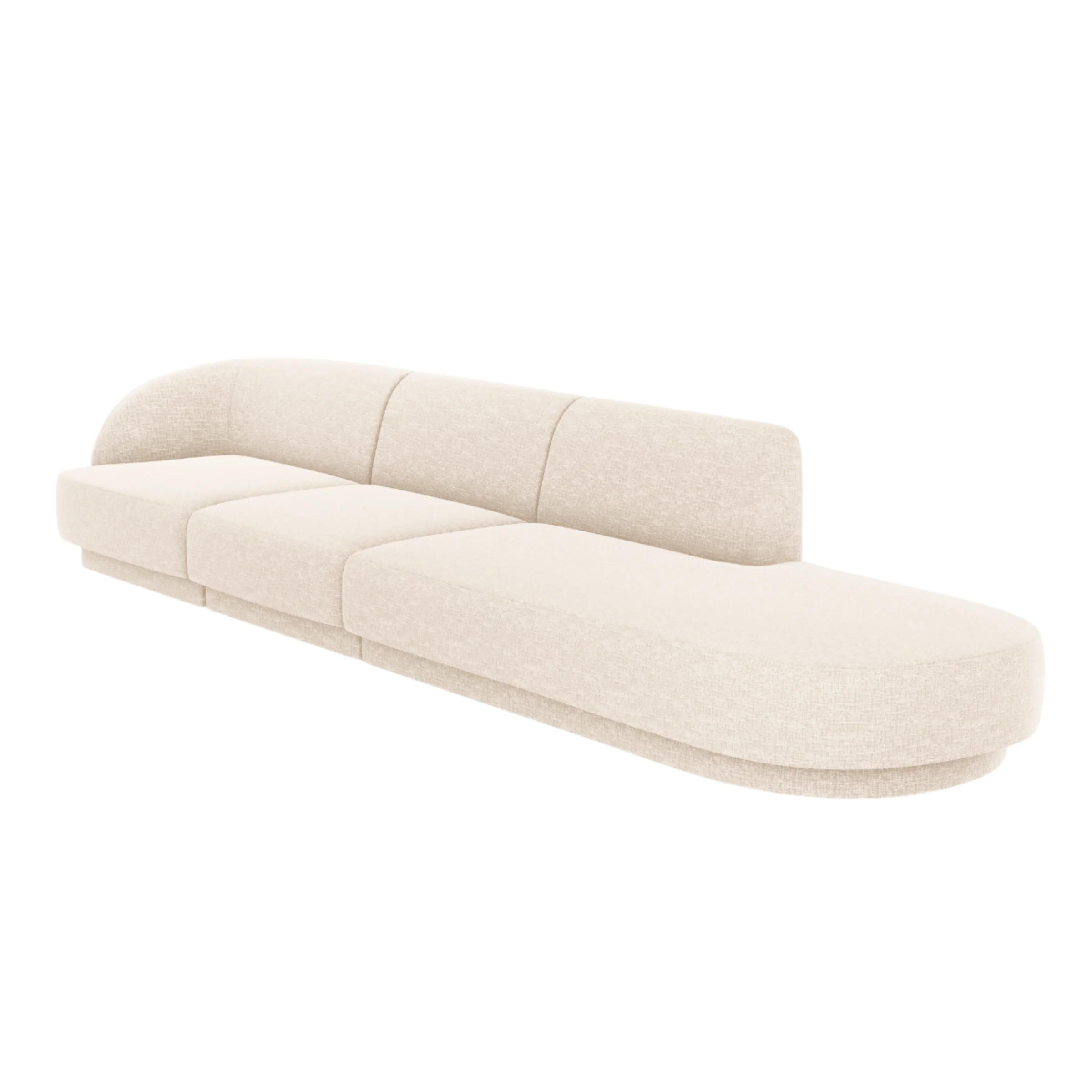 Sofa otwarta prawostronna 4-osobowa otwarta MILEY kość słoniowa szenil - Image 3