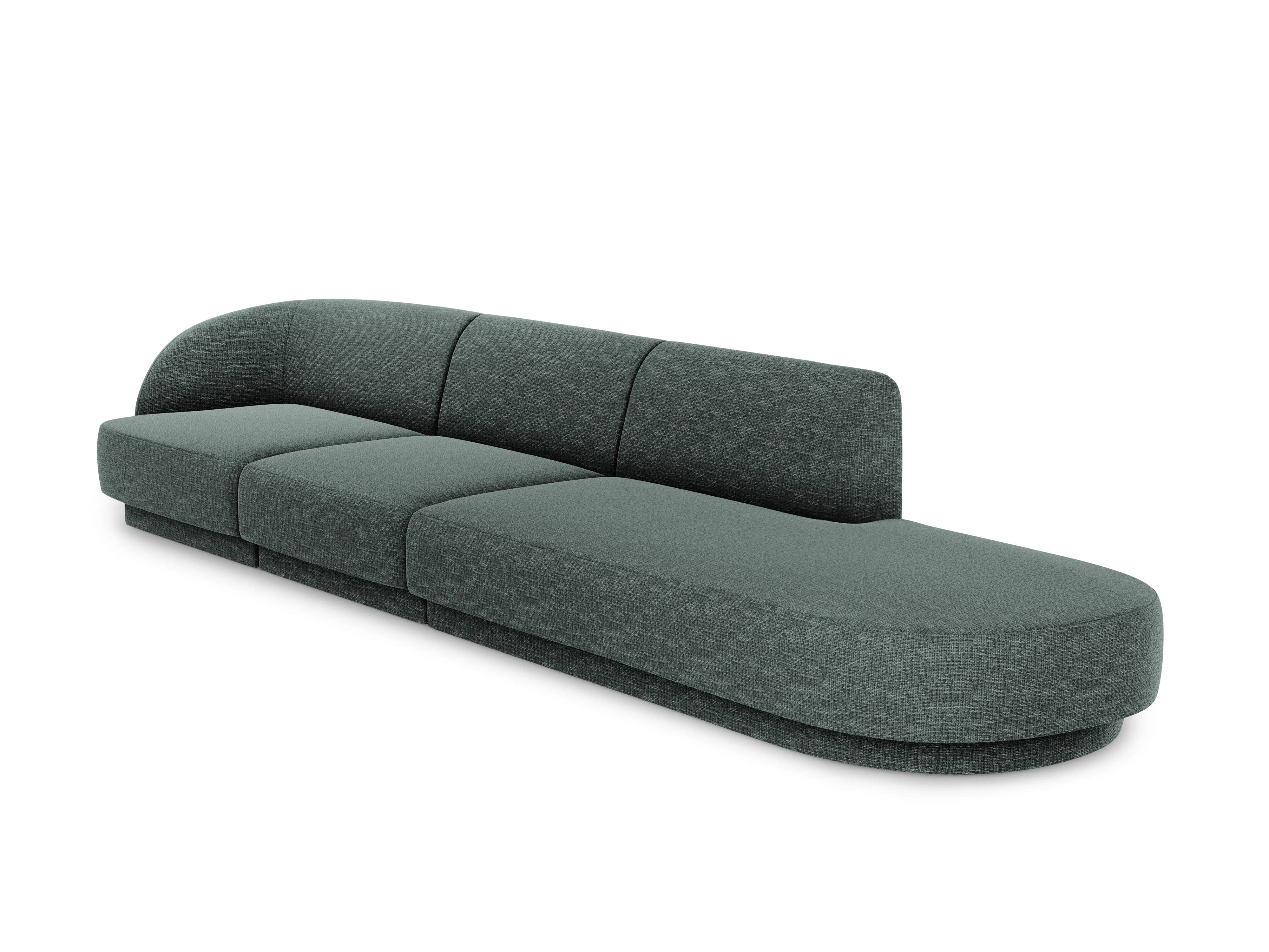 Sofa prawostronna 4-osobowa otwarta MILEY petrol szenil jedwabisty - Image 2