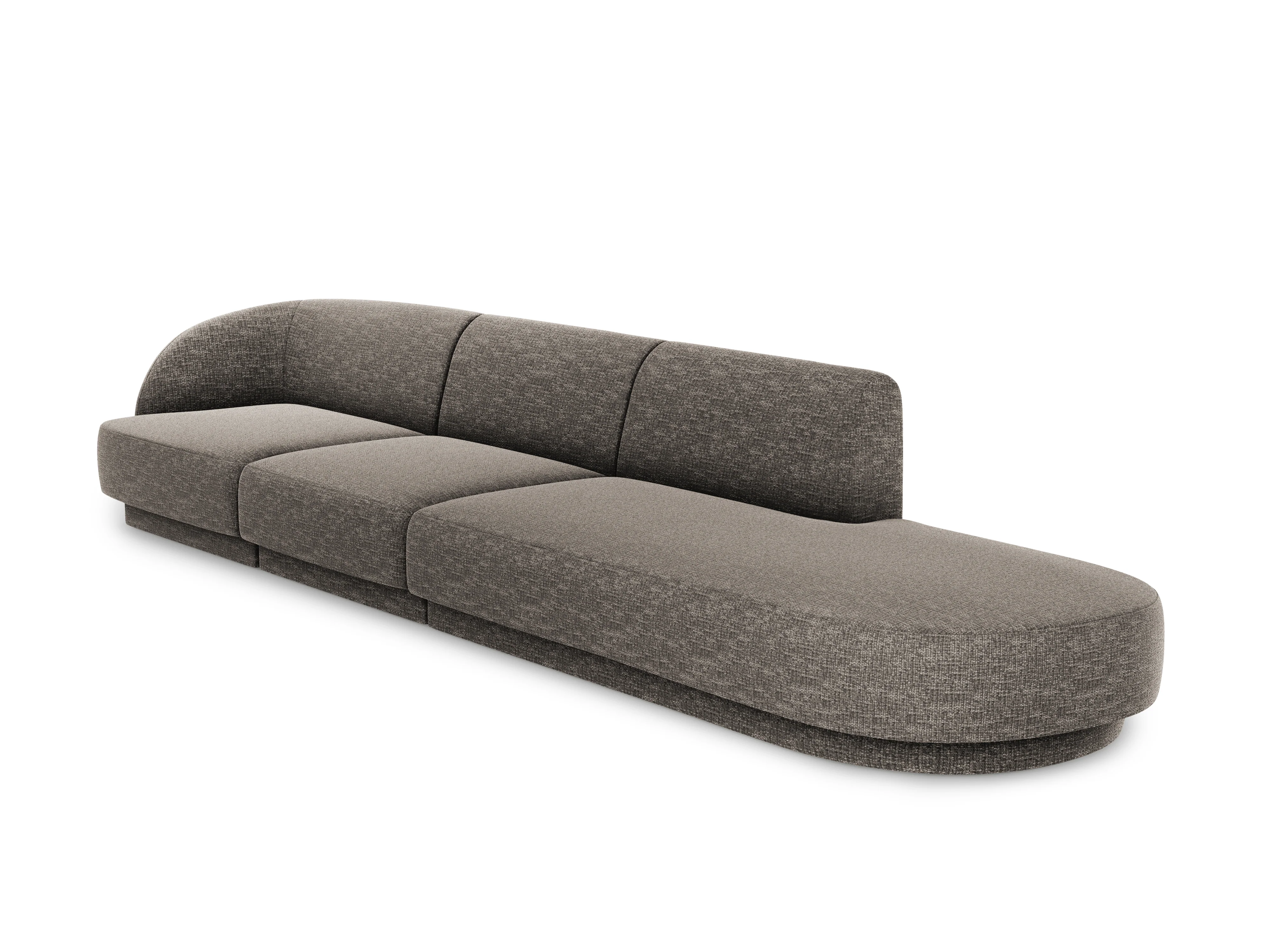 Sofa prawostronna 4-osobowa otwarta MILEY szary szenil jedwabisty - Image 2