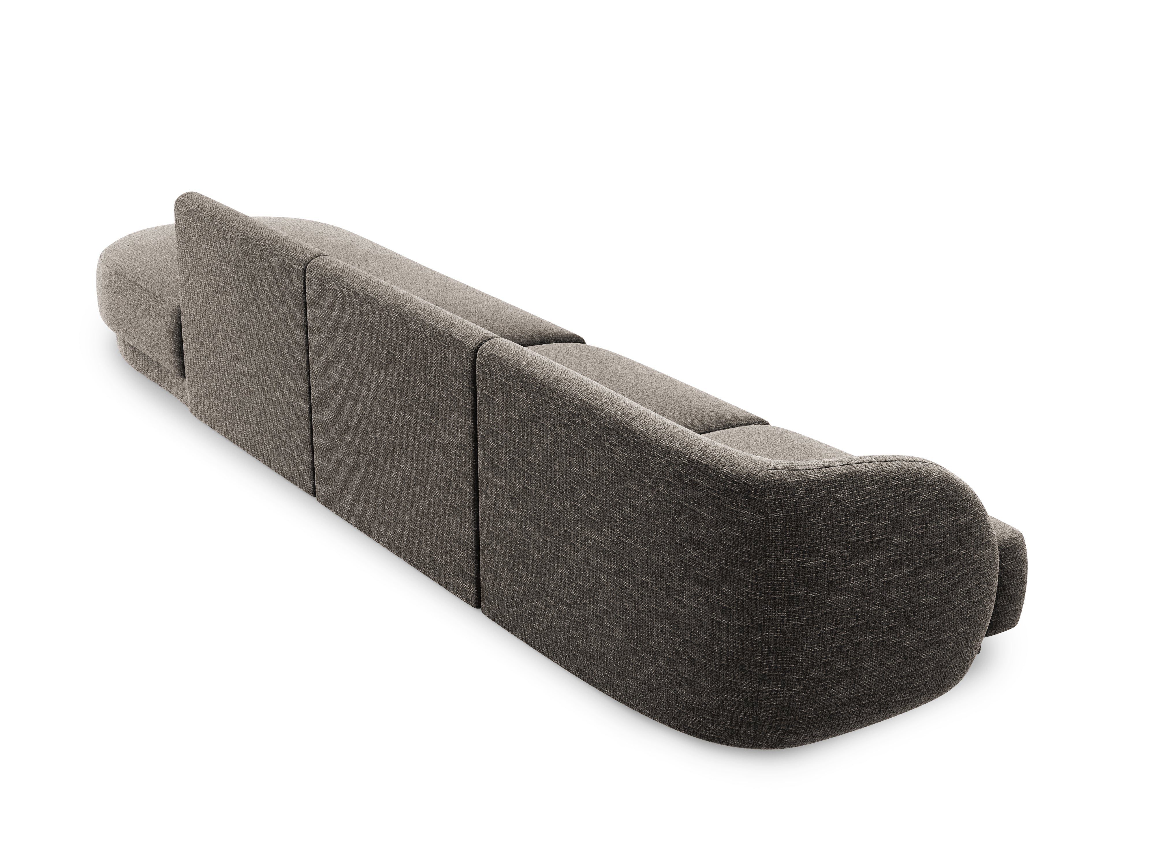 Sofa prawostronna 4-osobowa otwarta MILEY szary szenil jedwabisty - Image 3