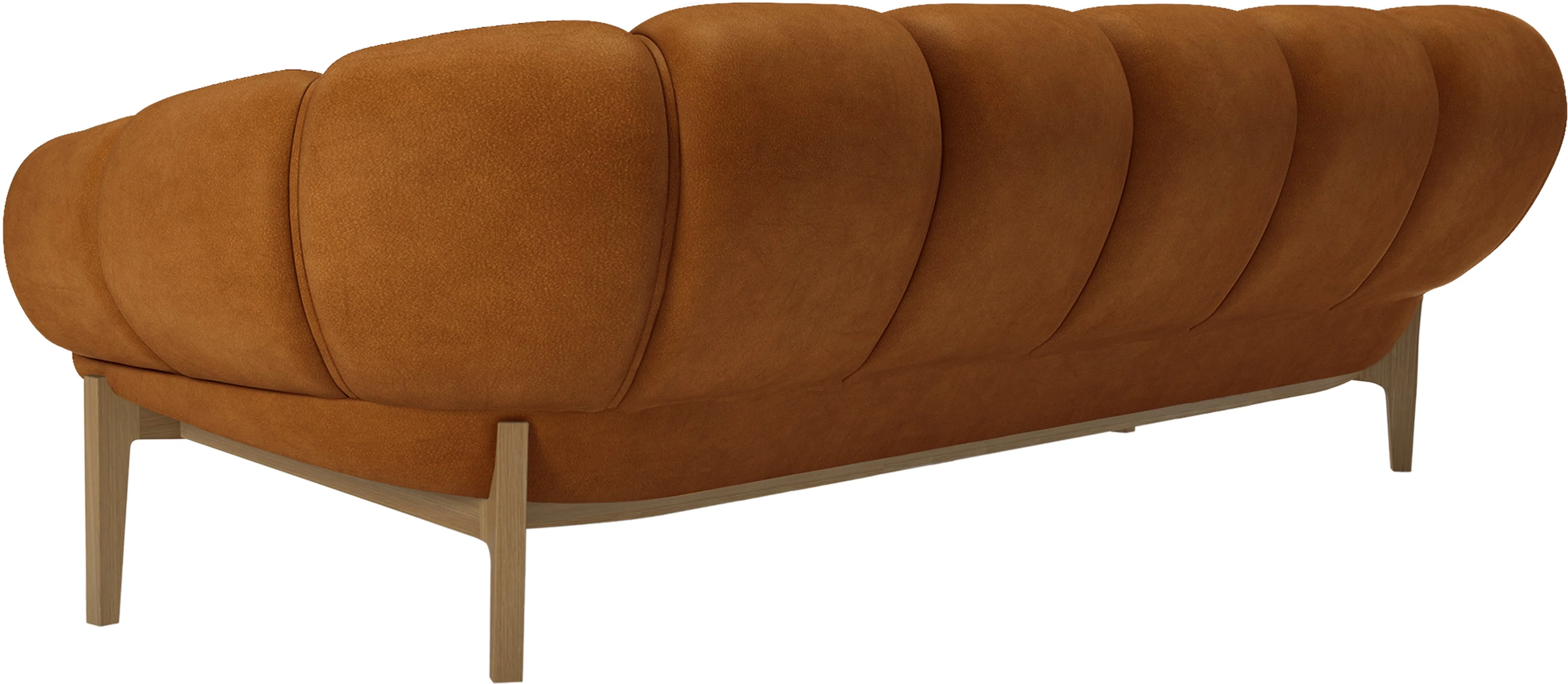 Sofa 3-osobowa CROISSANT tapicerowana skóra z dębową podstawą - Image 4