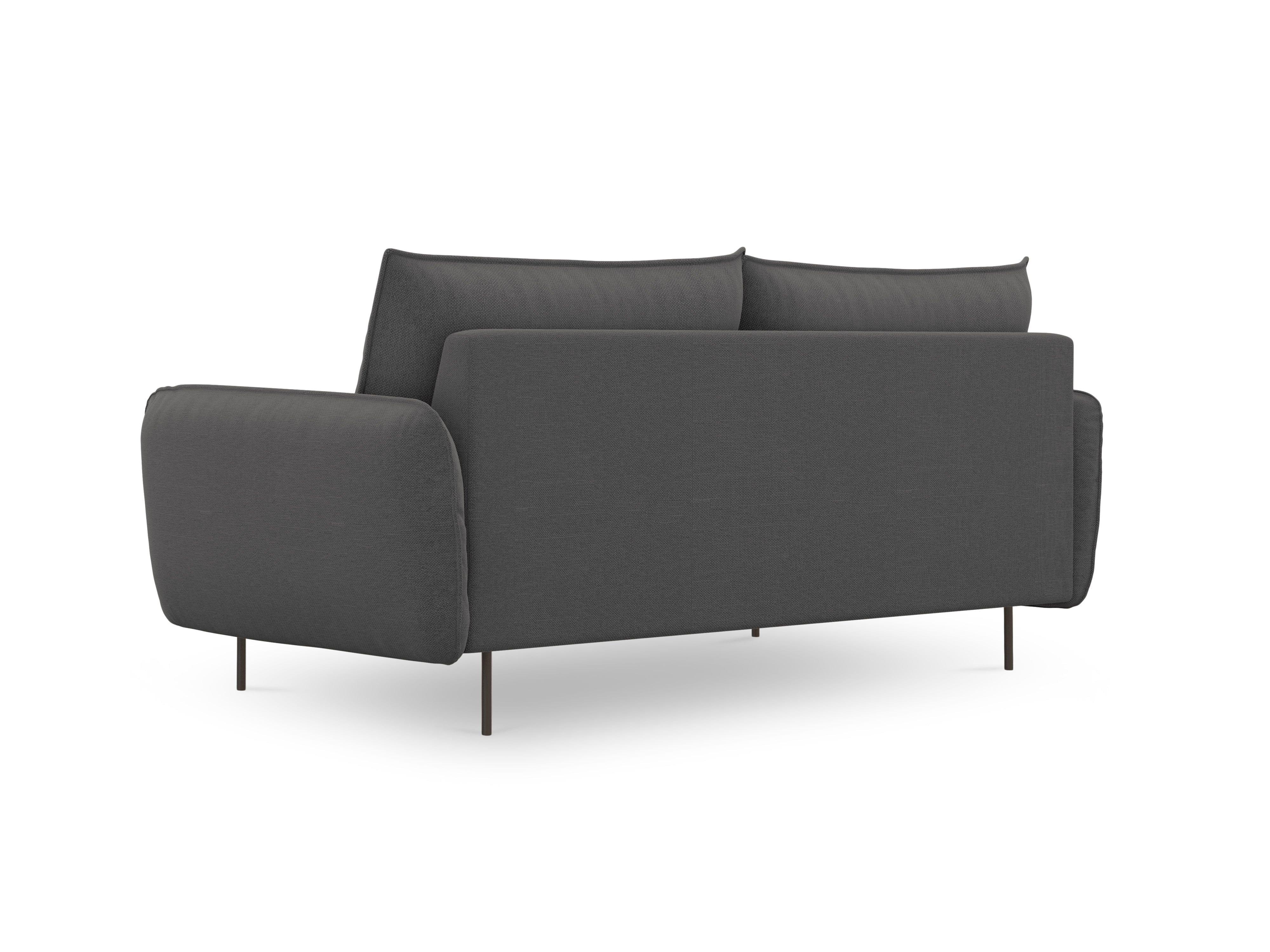 Sofa 3-osobowa VIENNA ciemnoszary szenil z czarną podstawą - Image 3