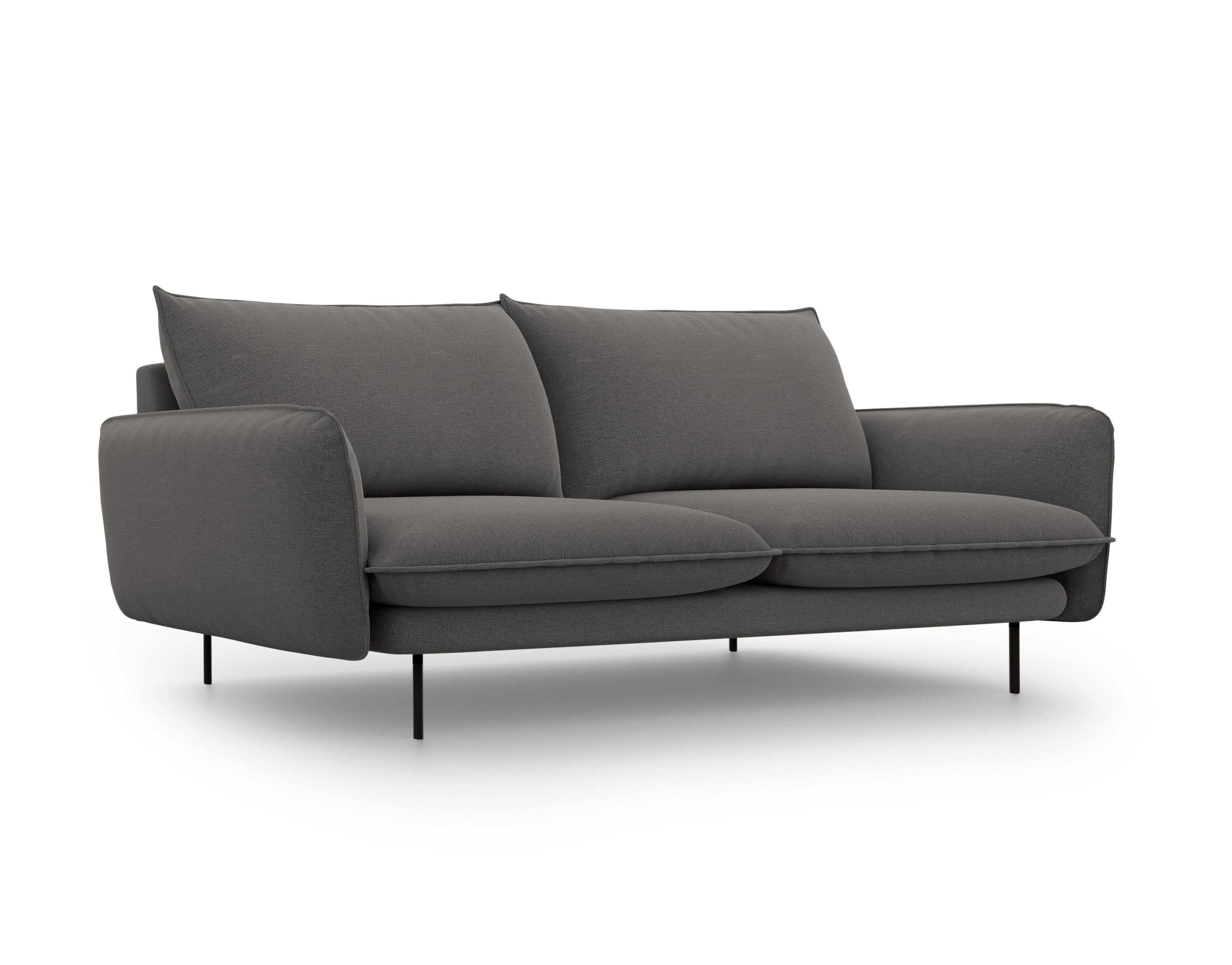 Sofa 3-osobowa VIENNA ciemnoszary szenil z czarną podstawą - Image 5