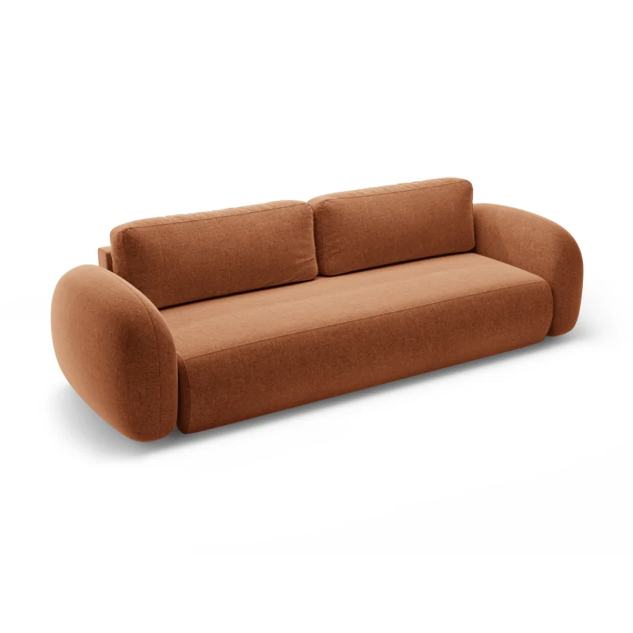 Sofa z funkcją spania 3-osobowa TONALE ceglany