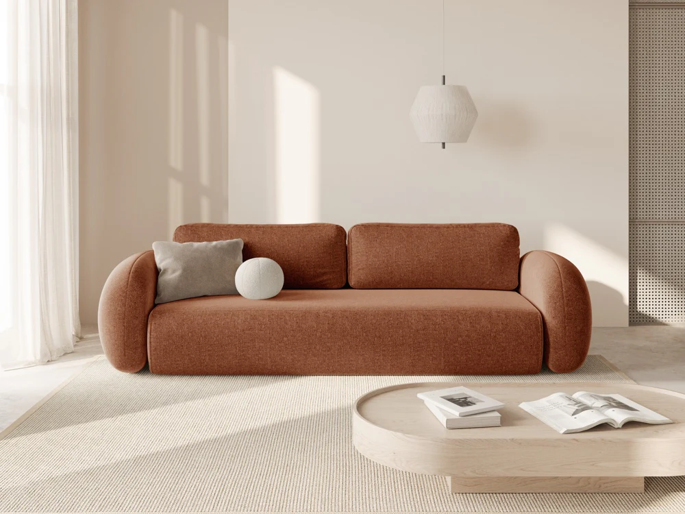 Sofa z funkcją spania 3-osobowa TONALE ceglany - Image 2