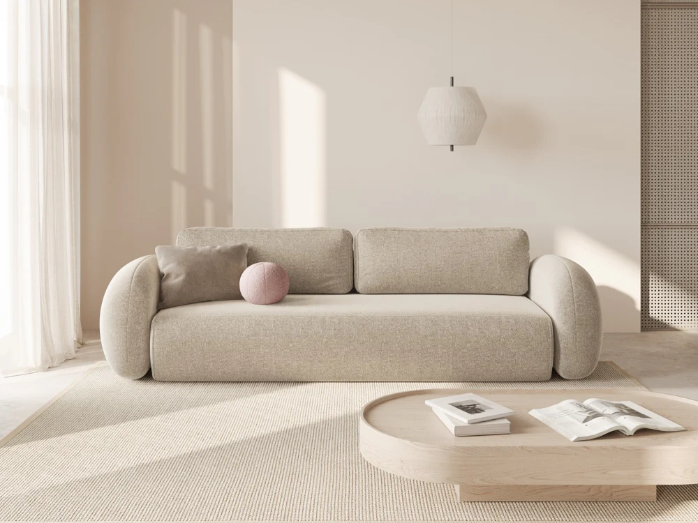 Sofa z funkcją spania 3-osobowa TONALE piaskowy - Image 2