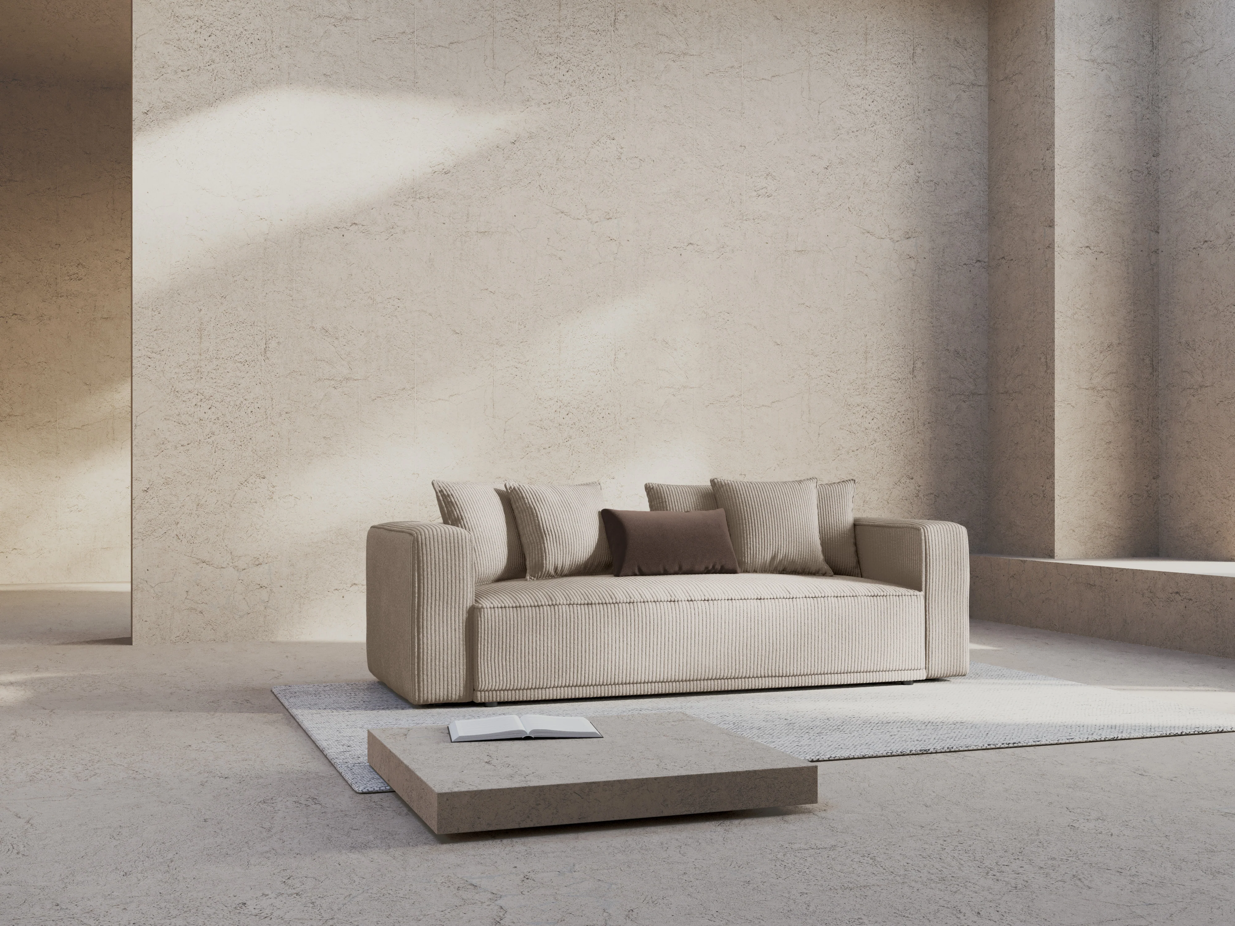 Sofa z funkcją spania RIBES beżowy sztruks - Image 2