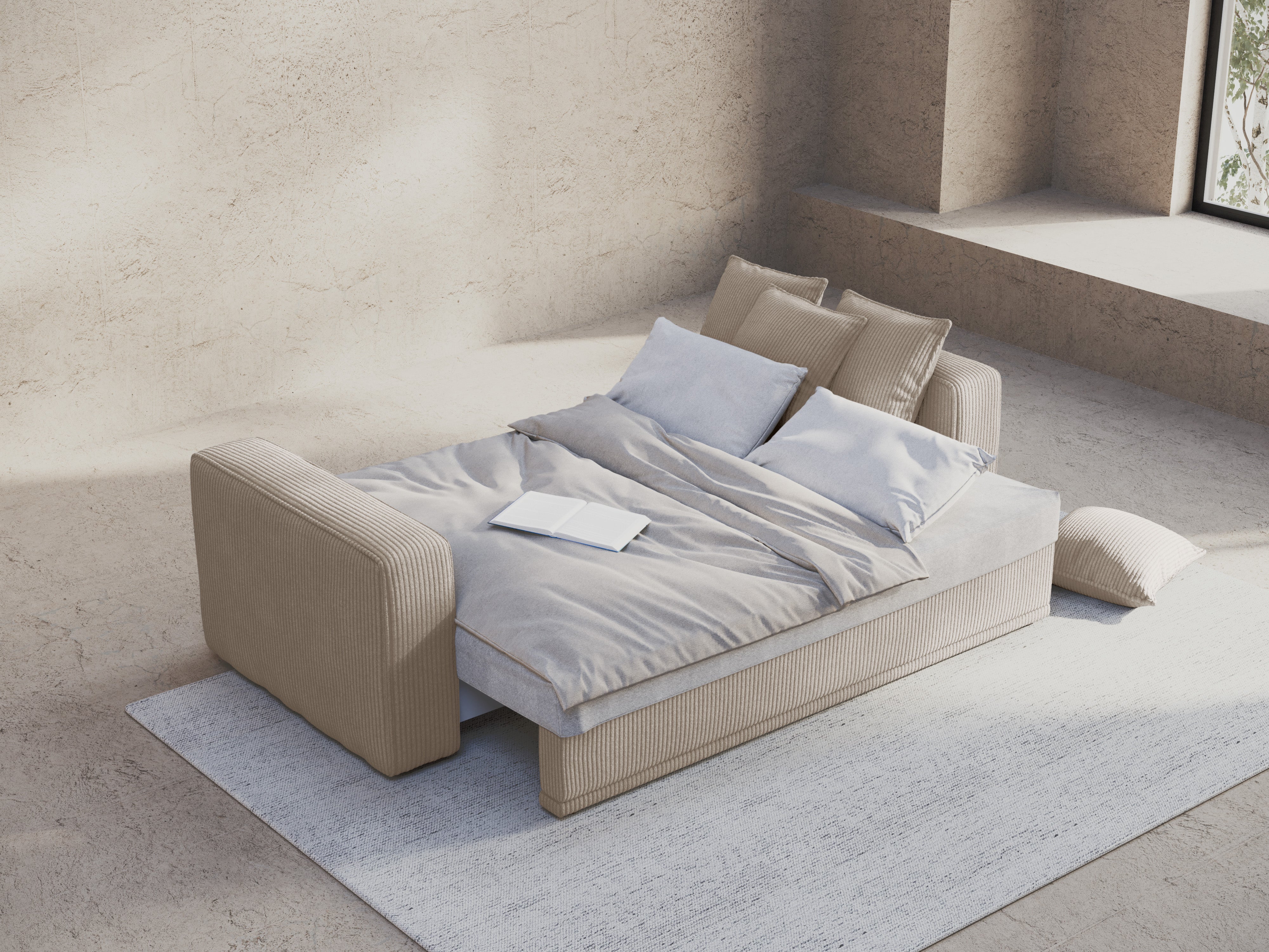 Sofa z funkcją spania RIBES beżowy sztruks - Image 4