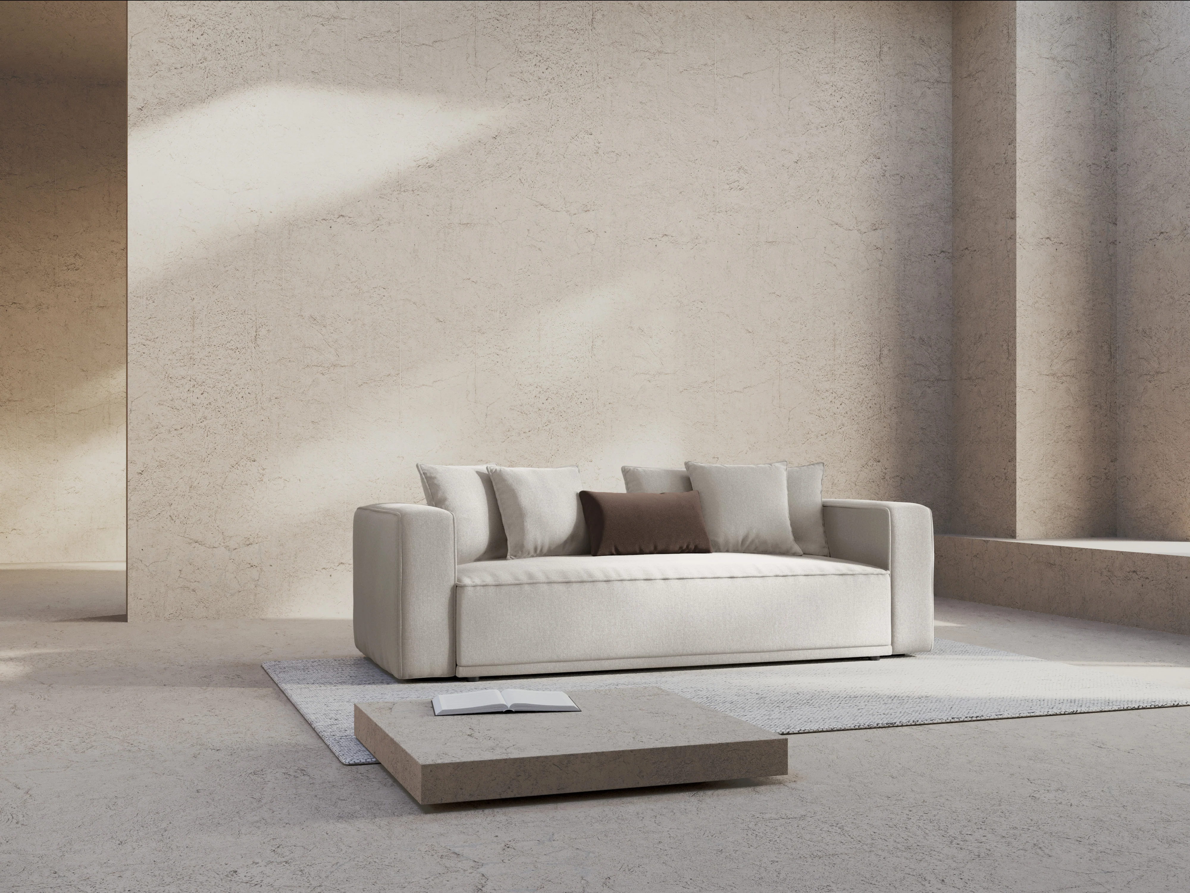 Sofa z funkcją spania RIBES srebrny szenil - Image 2