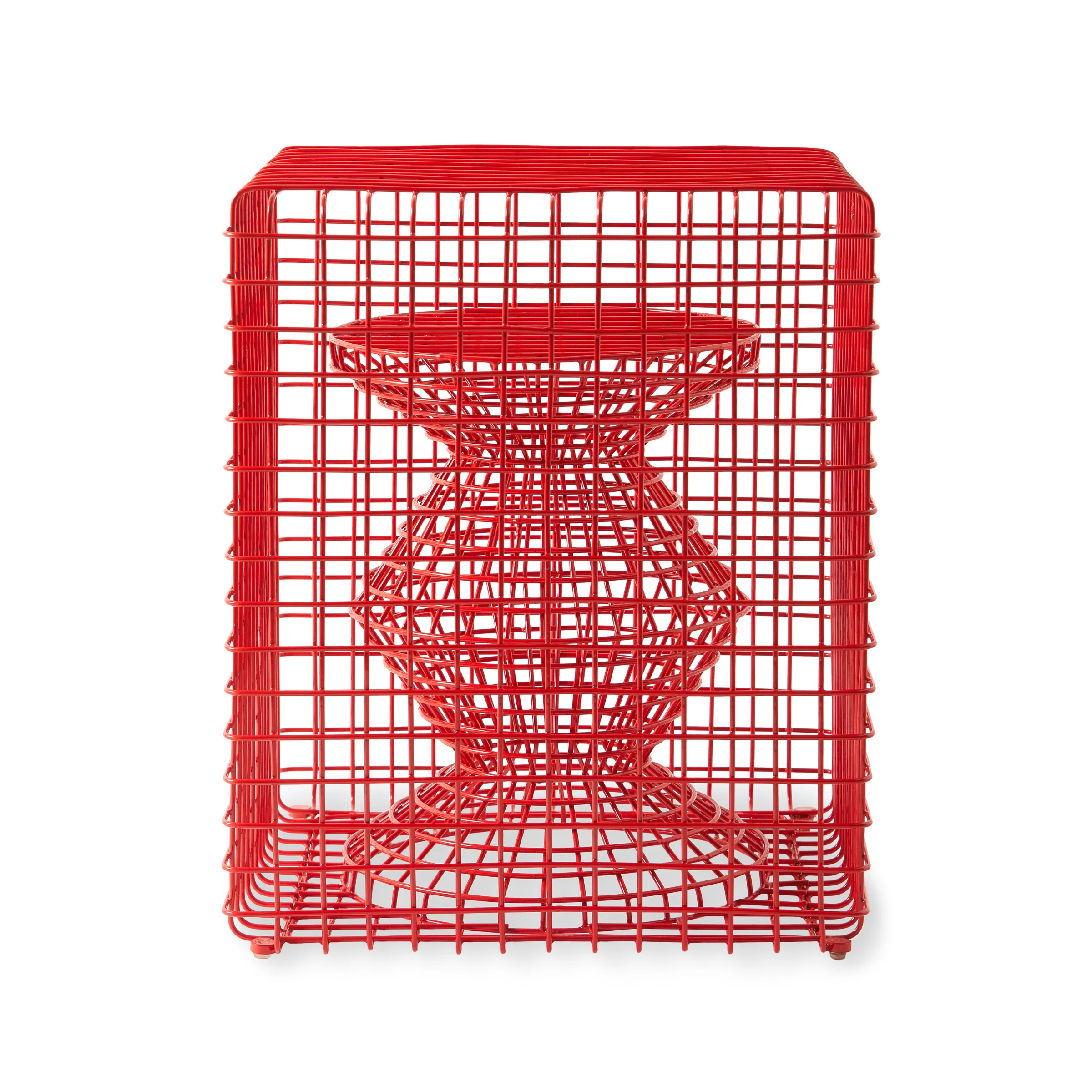 Stołek dekoracyjny ZIG ZAG WIRE czerwony - Image 3