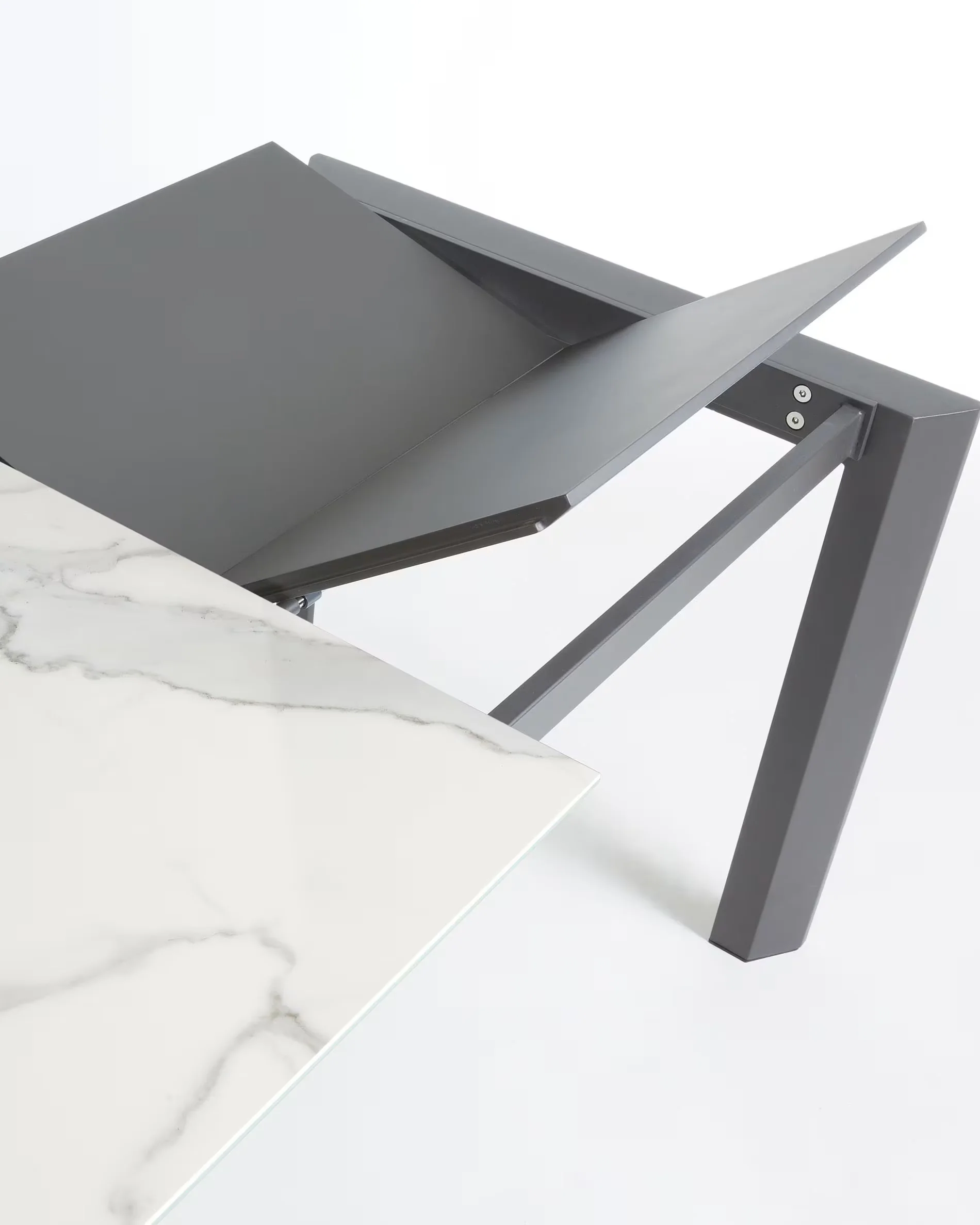 Stół rozkładany AXIS porcelanowy z szarą podstawą - Image 5