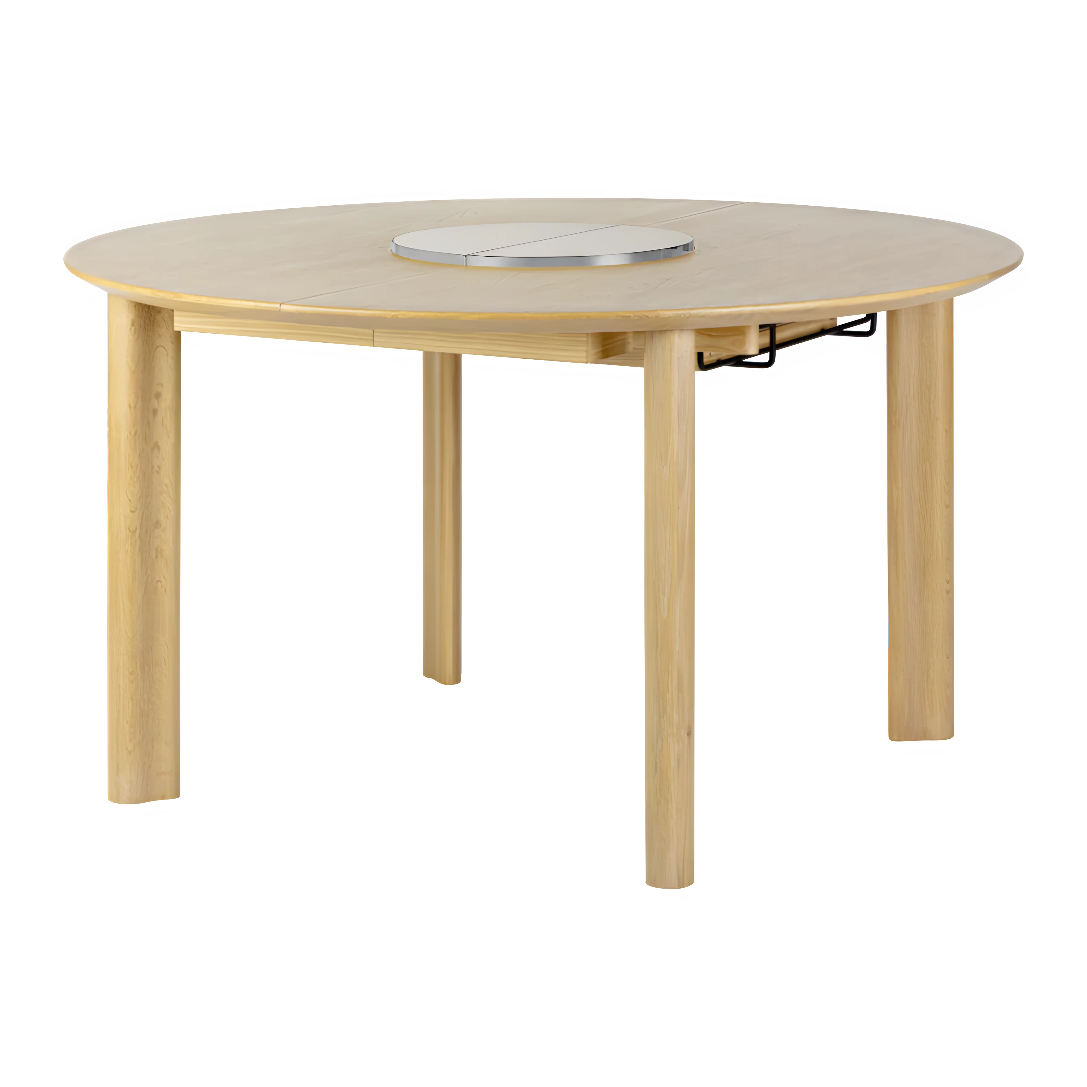 Stół okrągły rozkładany COMFORT CIRCLE dębowy z podestem z białej stali - Image 4