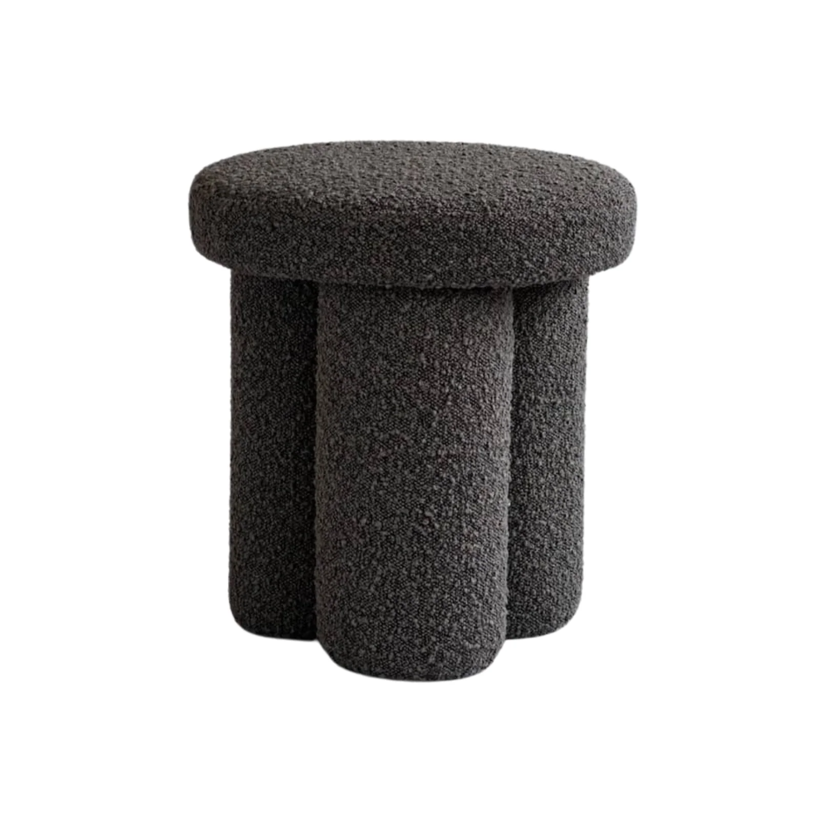 Stołek BIG FOOT bouclé szaro-brązowy