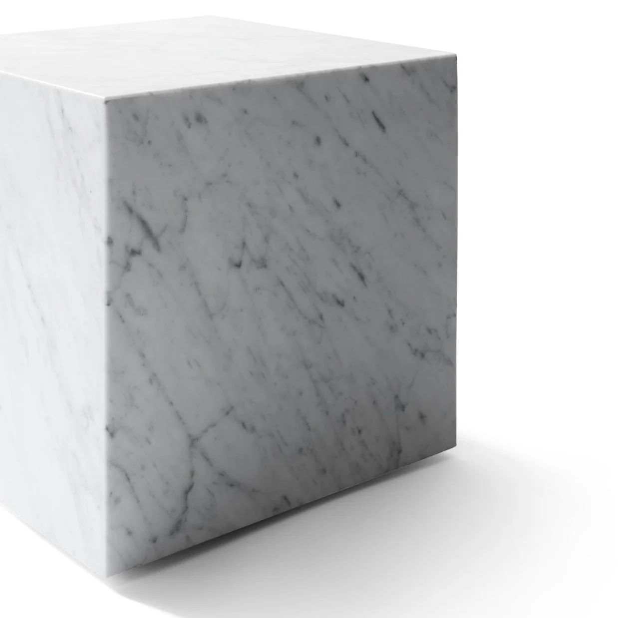 Stolik boczny PLINTH CUBIC biały marmur - Image 3