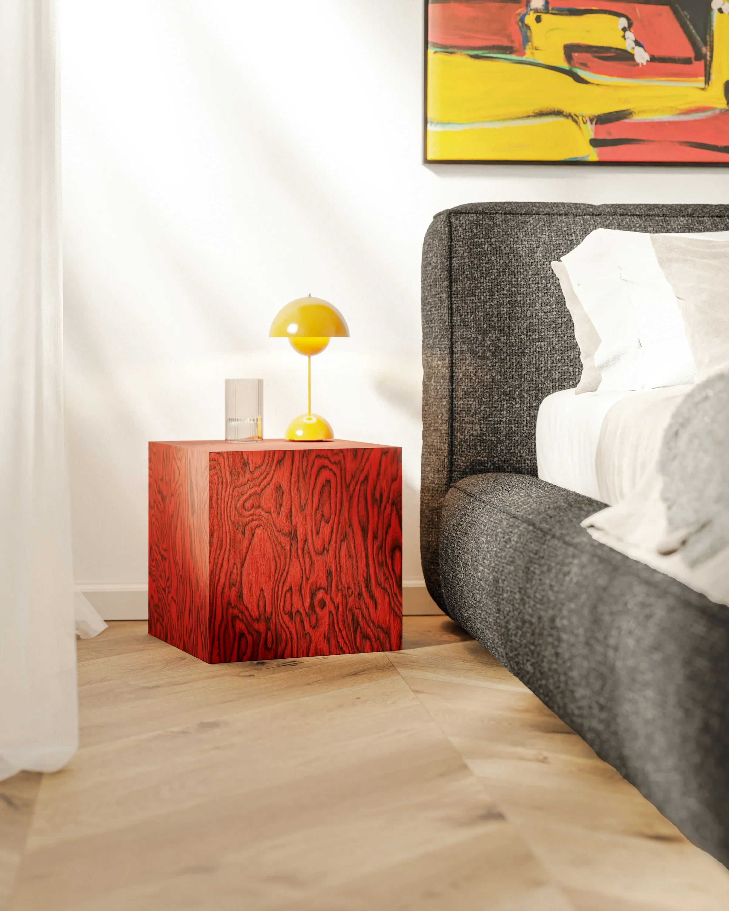 Stolik pomocniczy CUBE Sottsass czerwony - Image 4