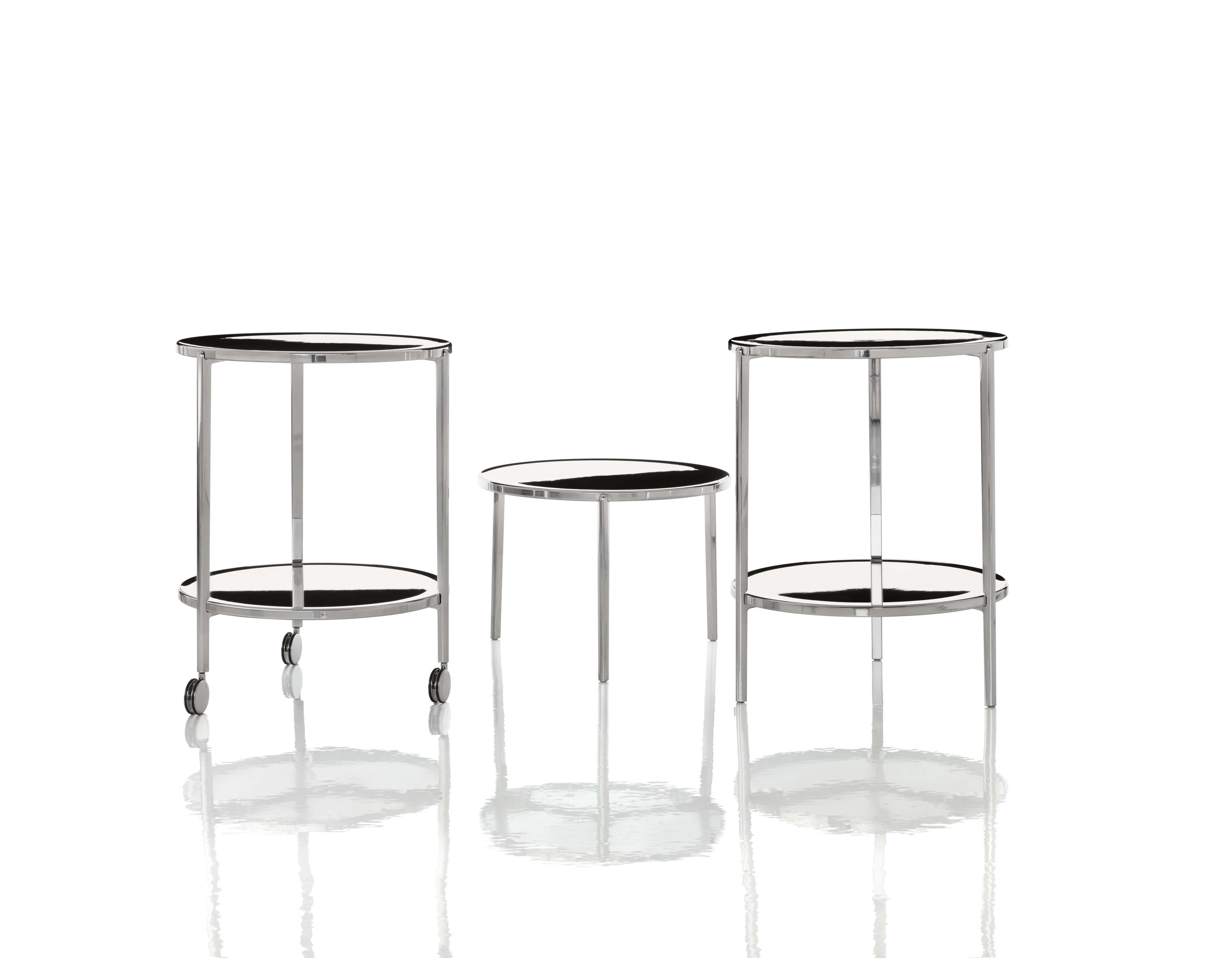 Stolik pomocniczy TAMBOUR polerowane aluminium - Image 4