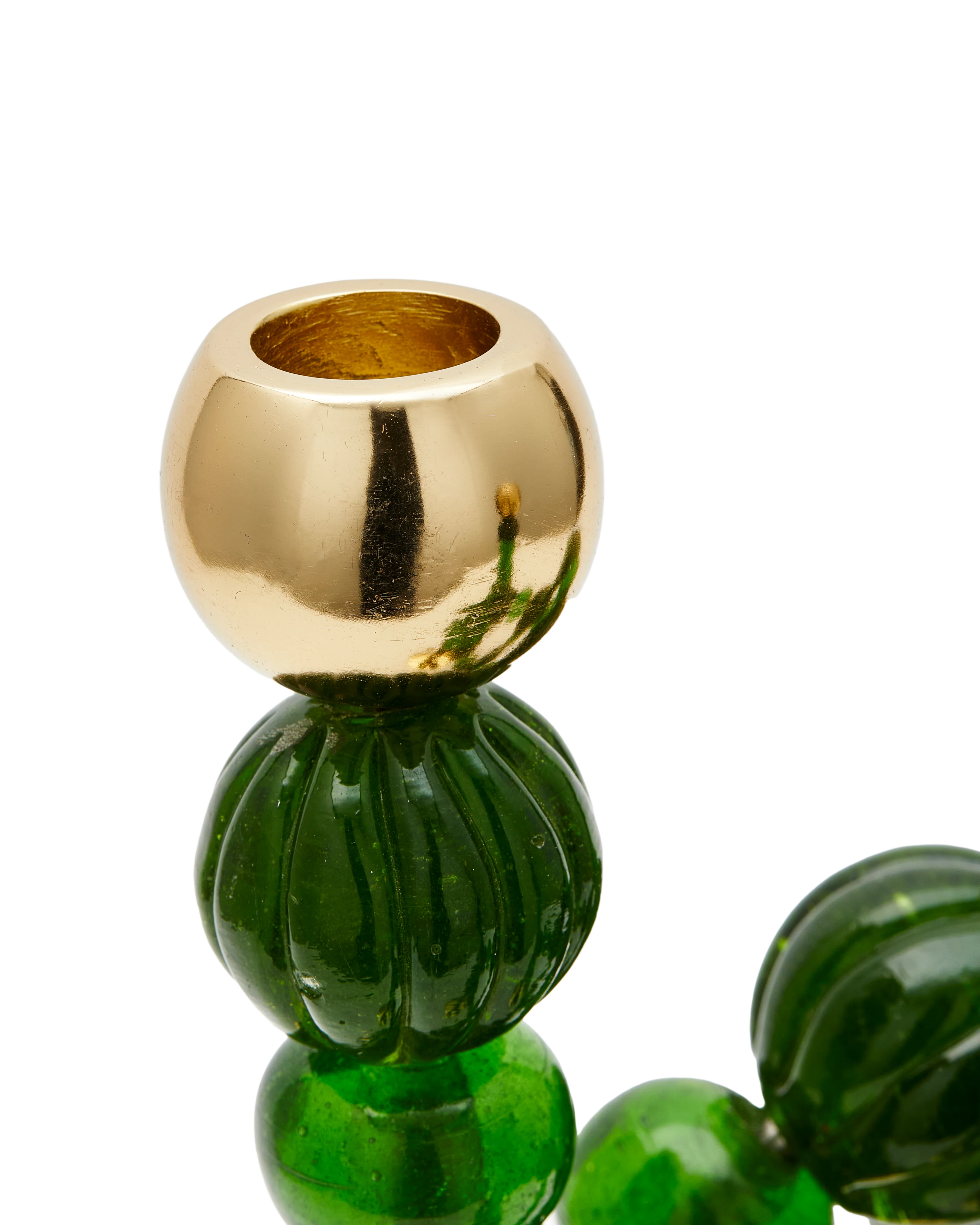 Świecznik BEADS zielony ze złotymi elementami - Image 4