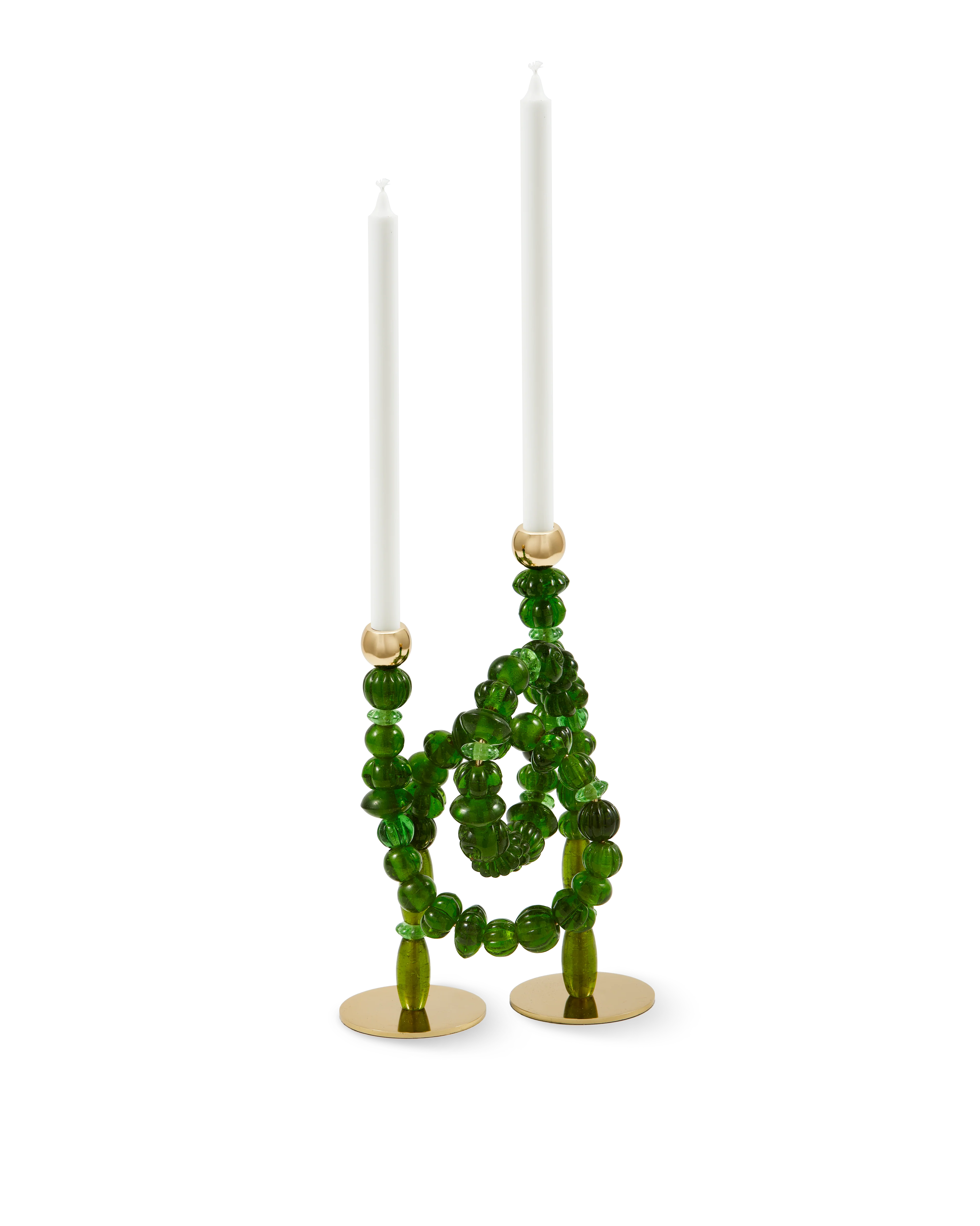 Świecznik BEADS zielony ze złotymi elementami - Image 5
