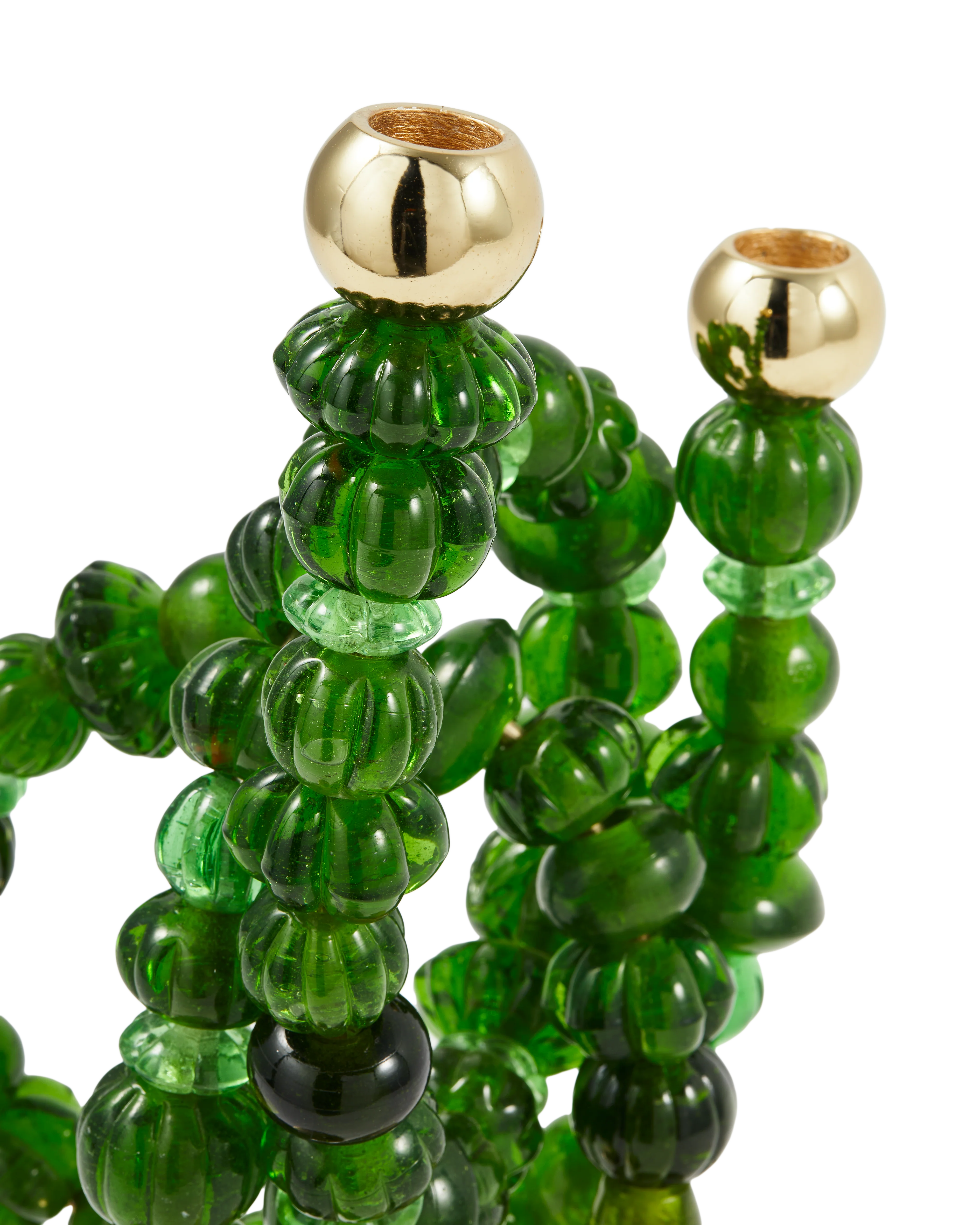 Świecznik BEADS zielony ze złotymi elementami - Image 6