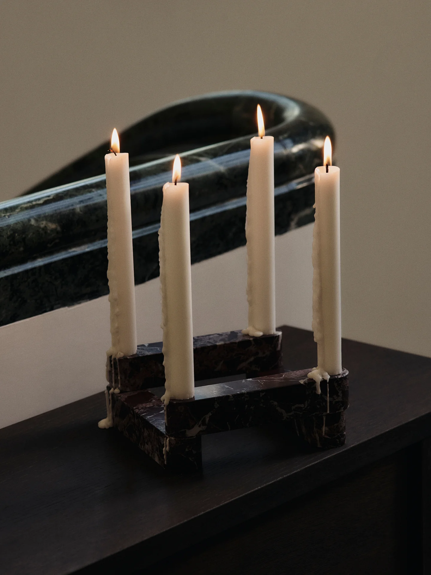 Świecznik modułowy NEWEL brązowy marmur - Image 6