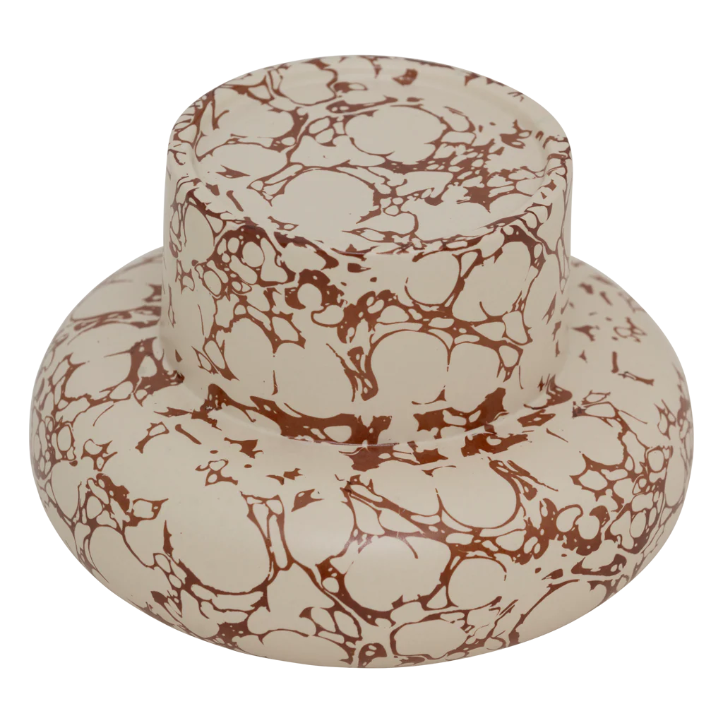 Świecznik MUKAVA beżowa ceramika z brązowym wzorem - Image 5