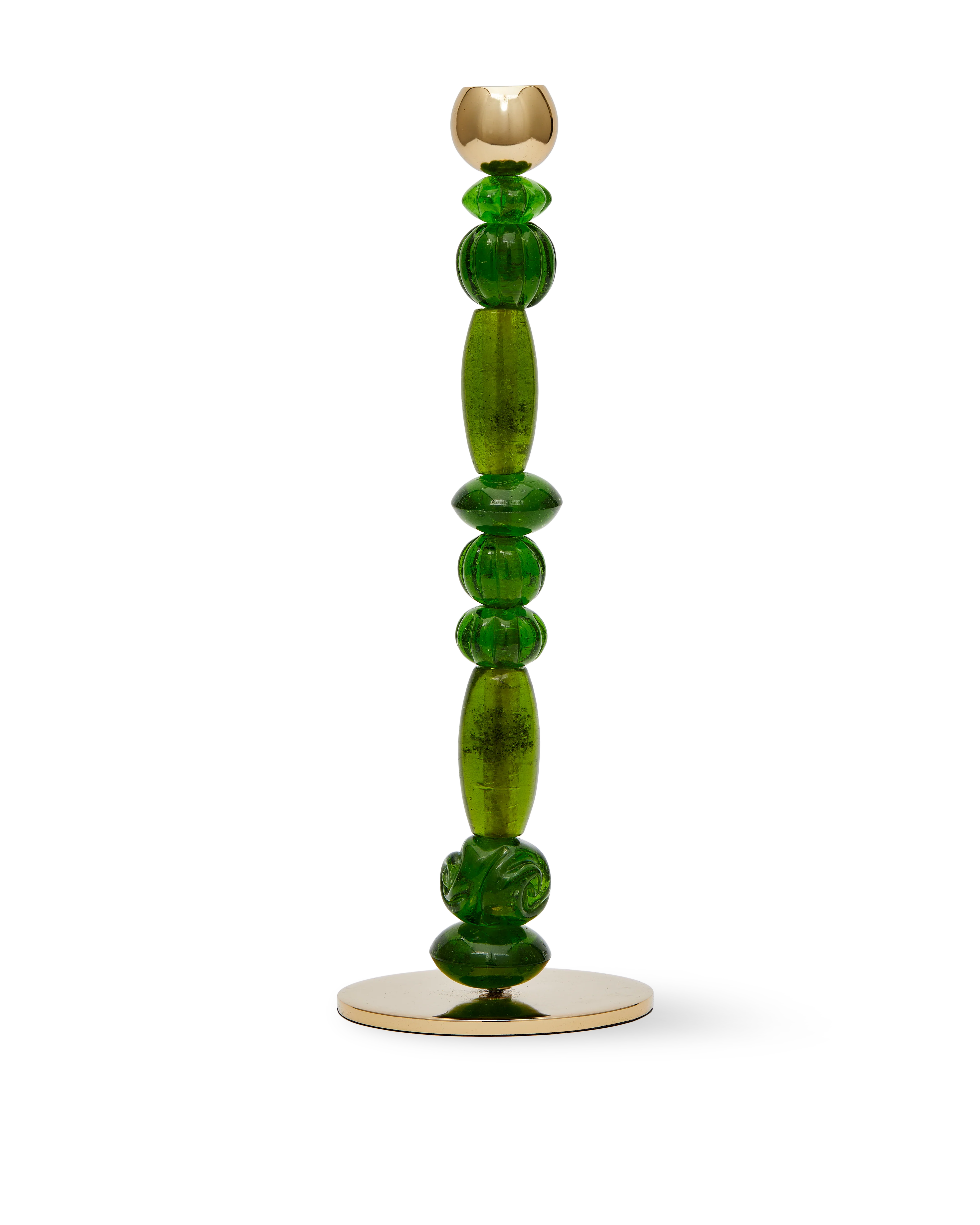 Świecznik pojedynczy BEADS zielony ze złotymi elementami - Image 6