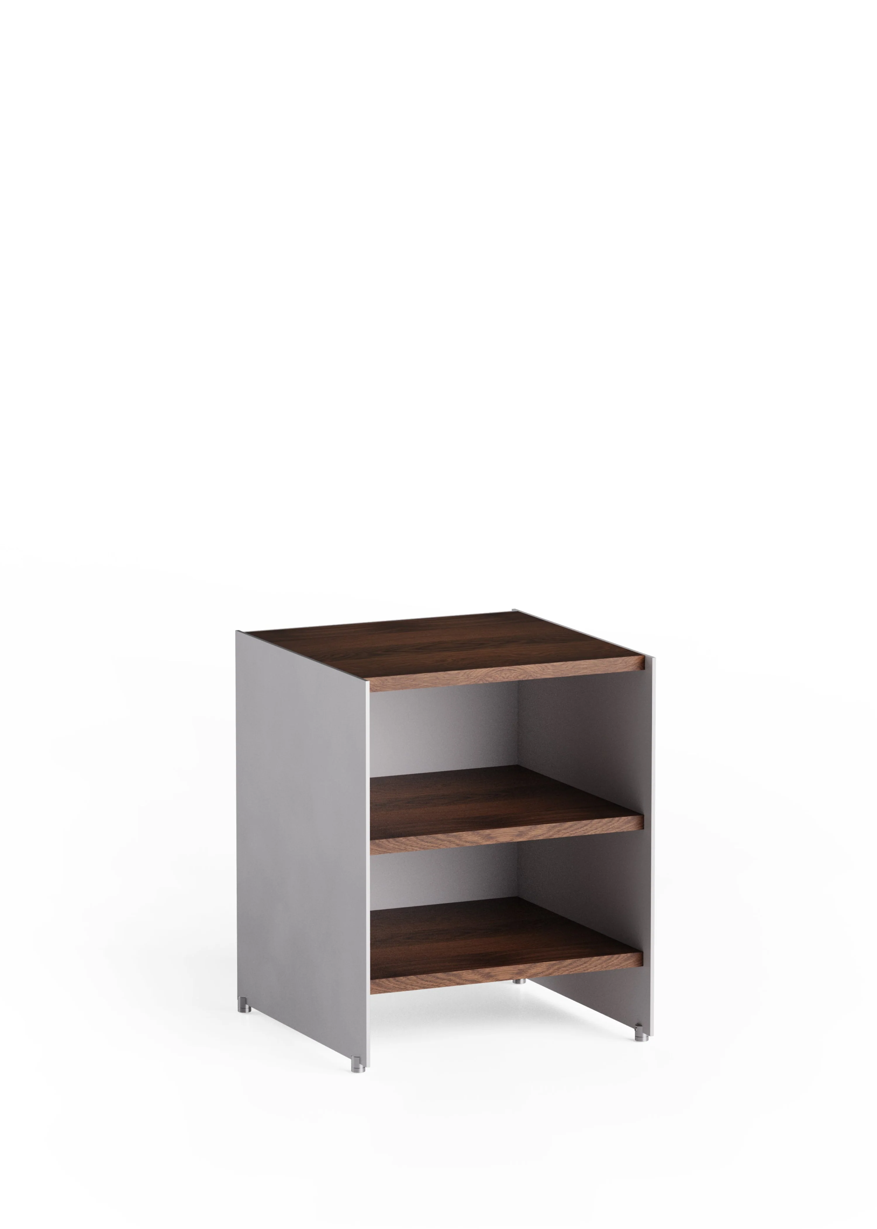 Szafka ALOOX 40 ciemne drewno dębowe z aluminiowym wykończeniem - Image 5