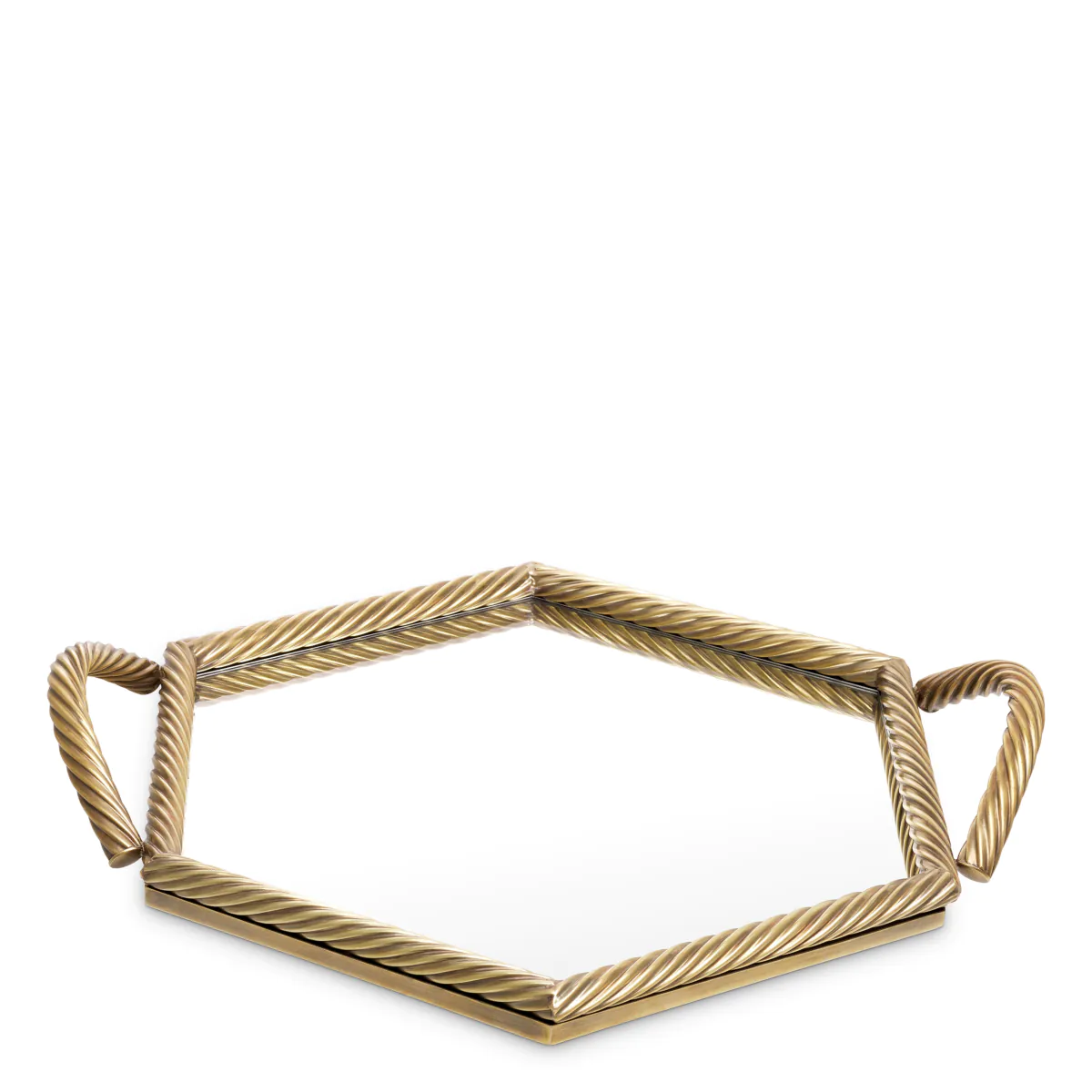 Taca szklana SALVI HEXAGON antyczny mosiądz - Image 4