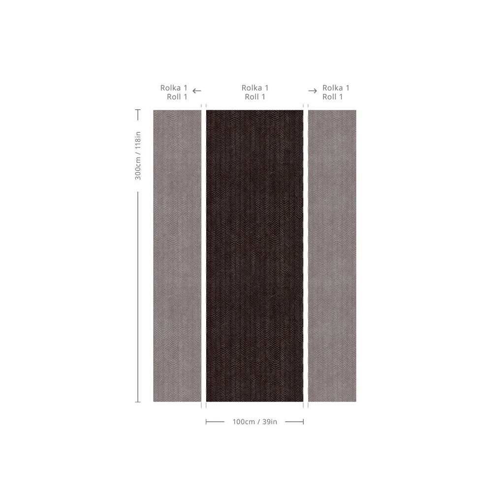 Tapeta z geometrycznym wzorem jodełki HERRINGBONE BURGUNDY burgundowy - Image 2