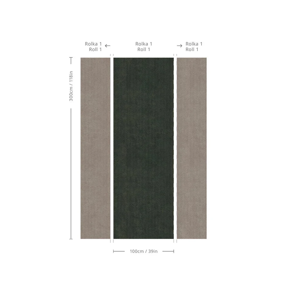 Tapeta z geometrycznym wzorem jodełki HERRINGBONE GREEN zielony - Image 2