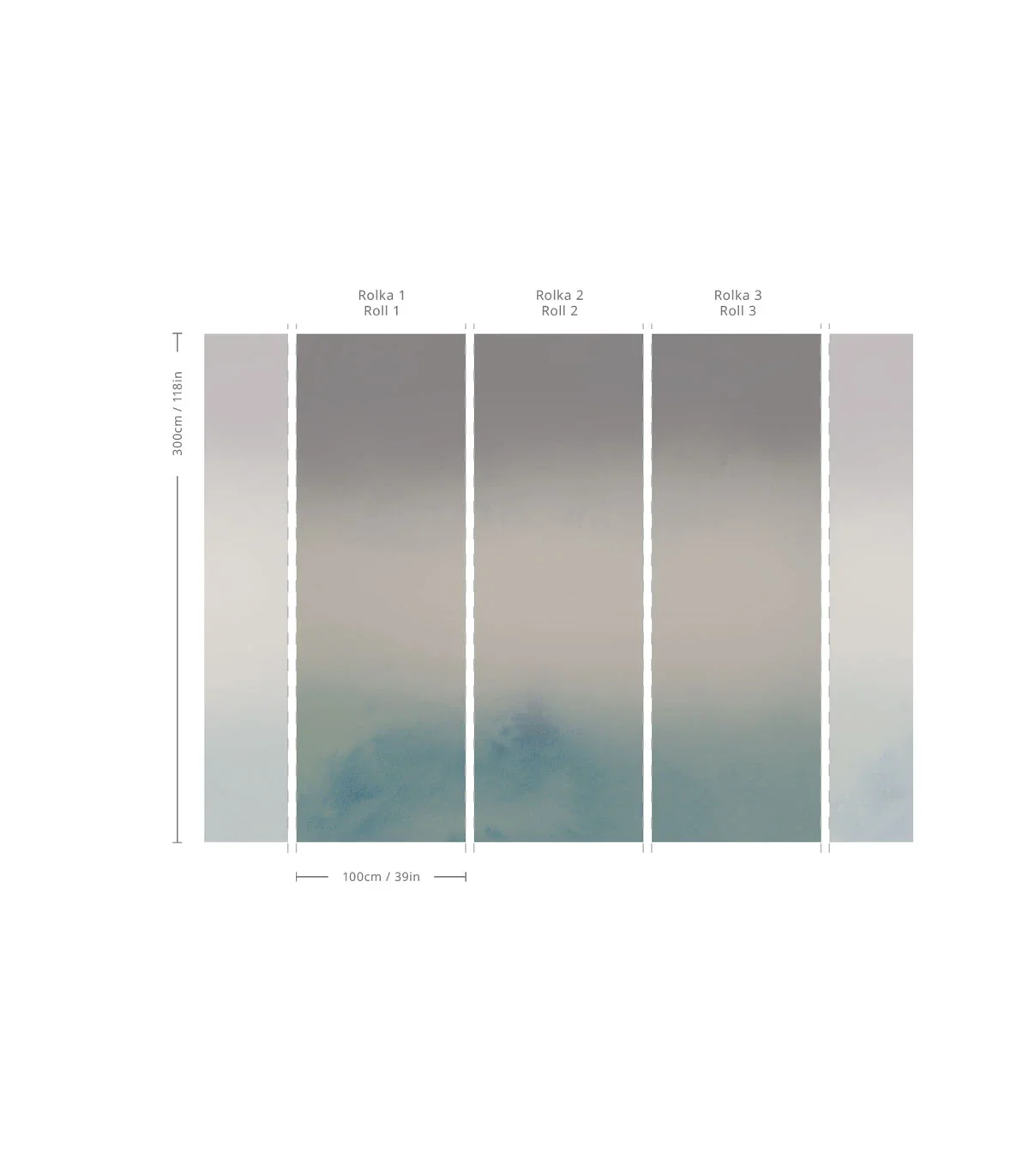 Tapeta gradient OMBRE FOG chłodny błękit - Image 2
