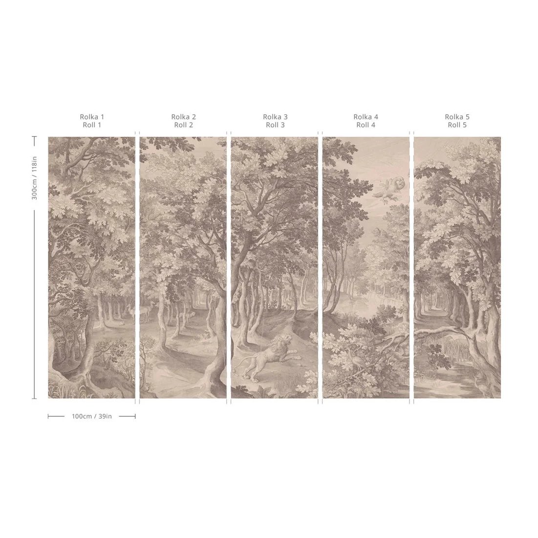 Tapeta flizelinowa z krajobrazem TIMELESS TREES BEIGE beżowy - Image 2